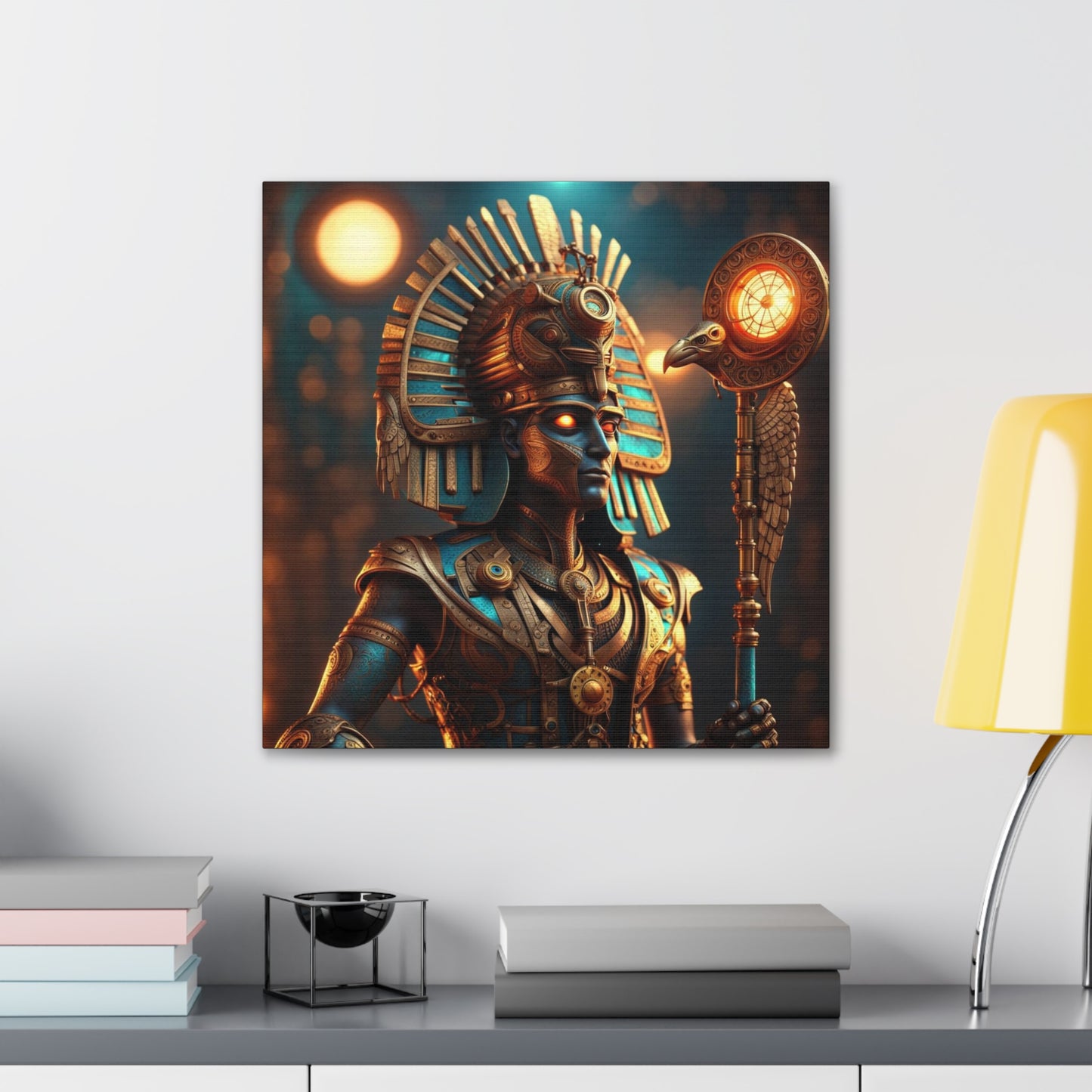 Steampunk Egyptian God Horus NFT Art Canvas Gallery Wraps