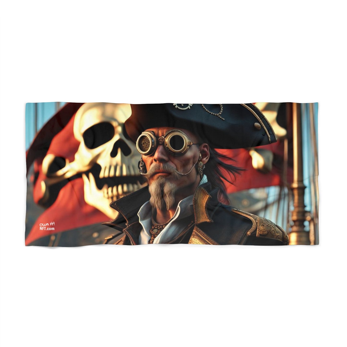 Steampunk Pirate NFT Art Beach Towel