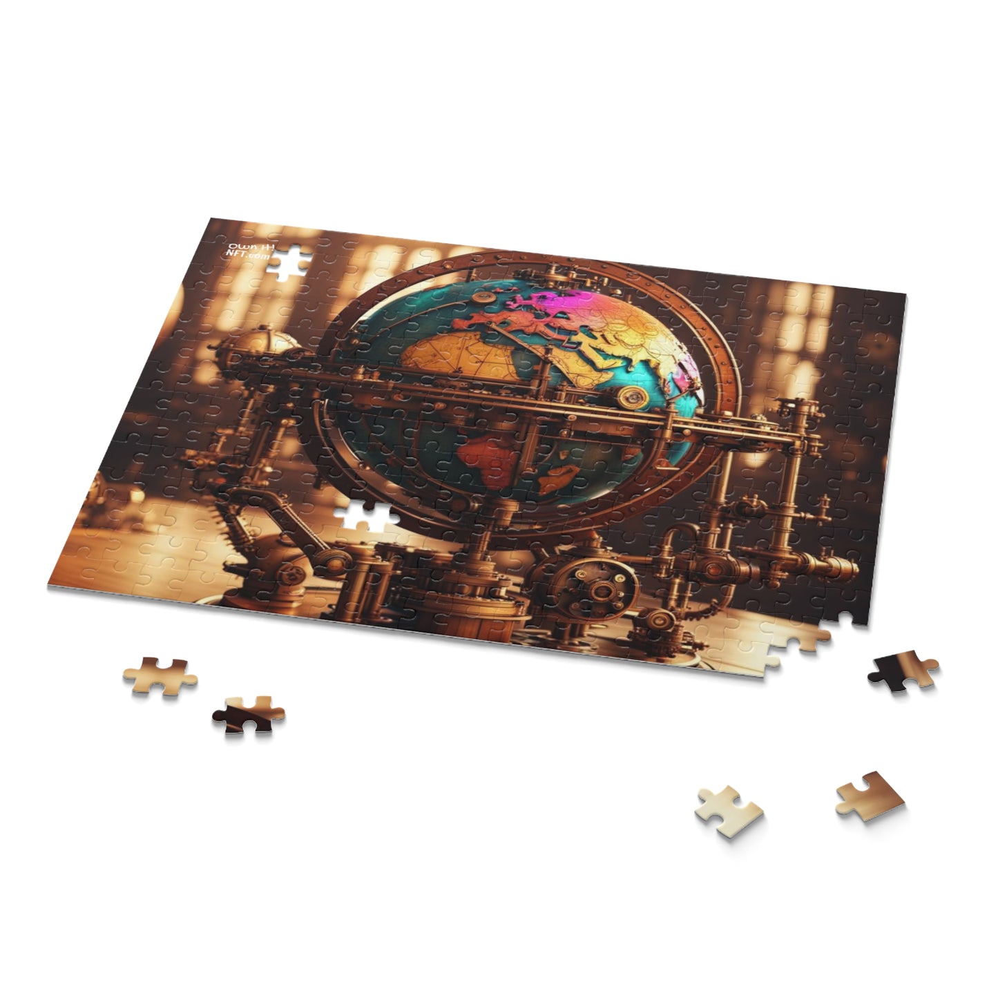 Steampunk World Globe NFT Art Collection Puzzle (120, 252, 500-Piece)