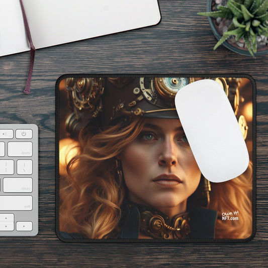 Steampunk Norse Goddess Freyja NFT Art Gaming Mouse Pad