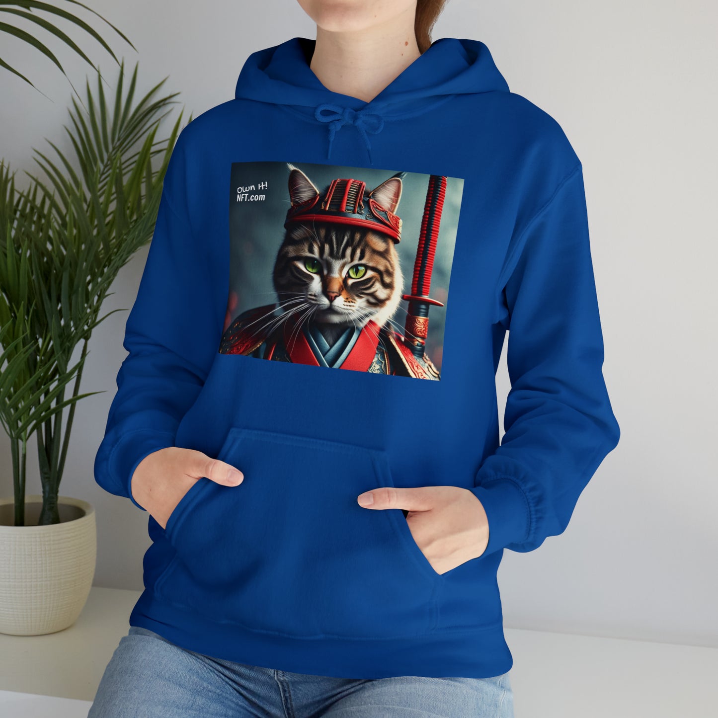 The Samurai Cat Profession NFT Art Unisex Heavy Blend™ Hooded Sweatshirt