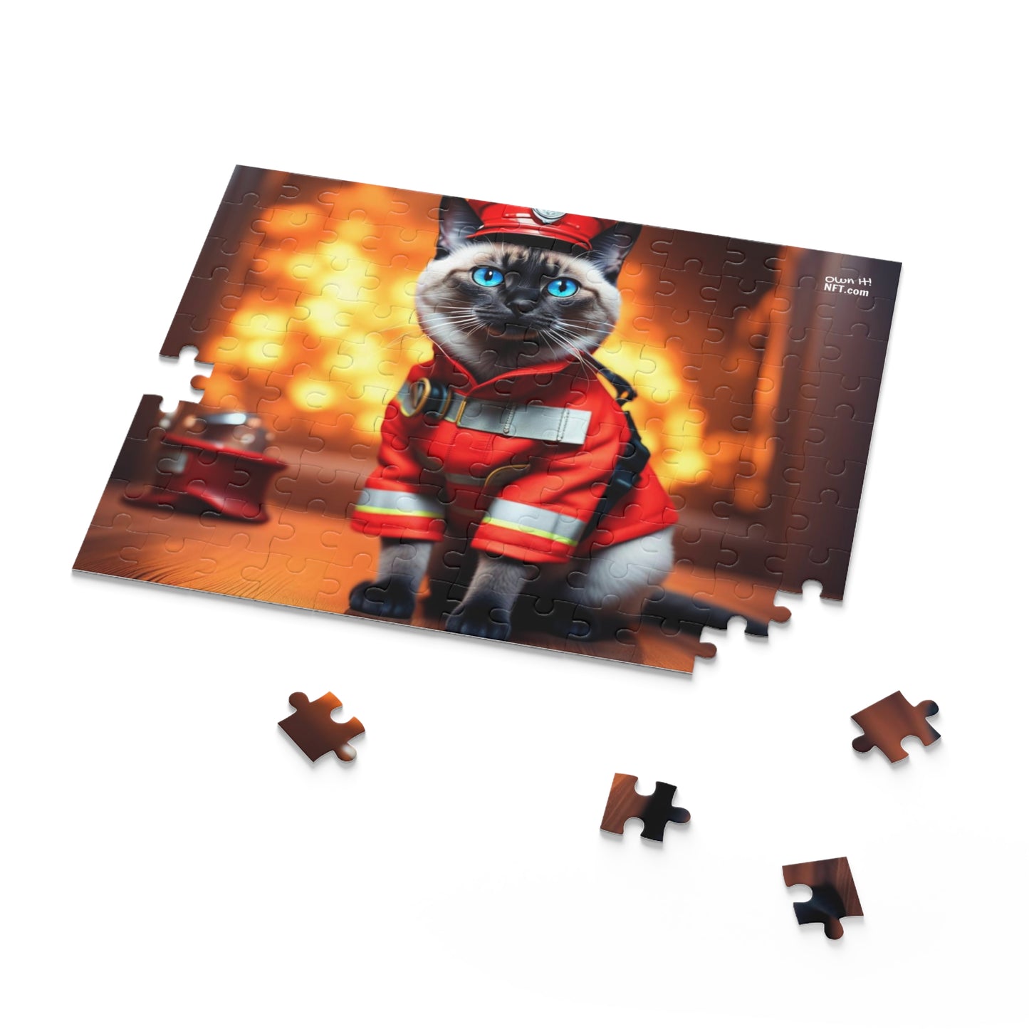 Fireman Cat Profession NFT Art Collection Puzzle (120, 252, 500-Piece)