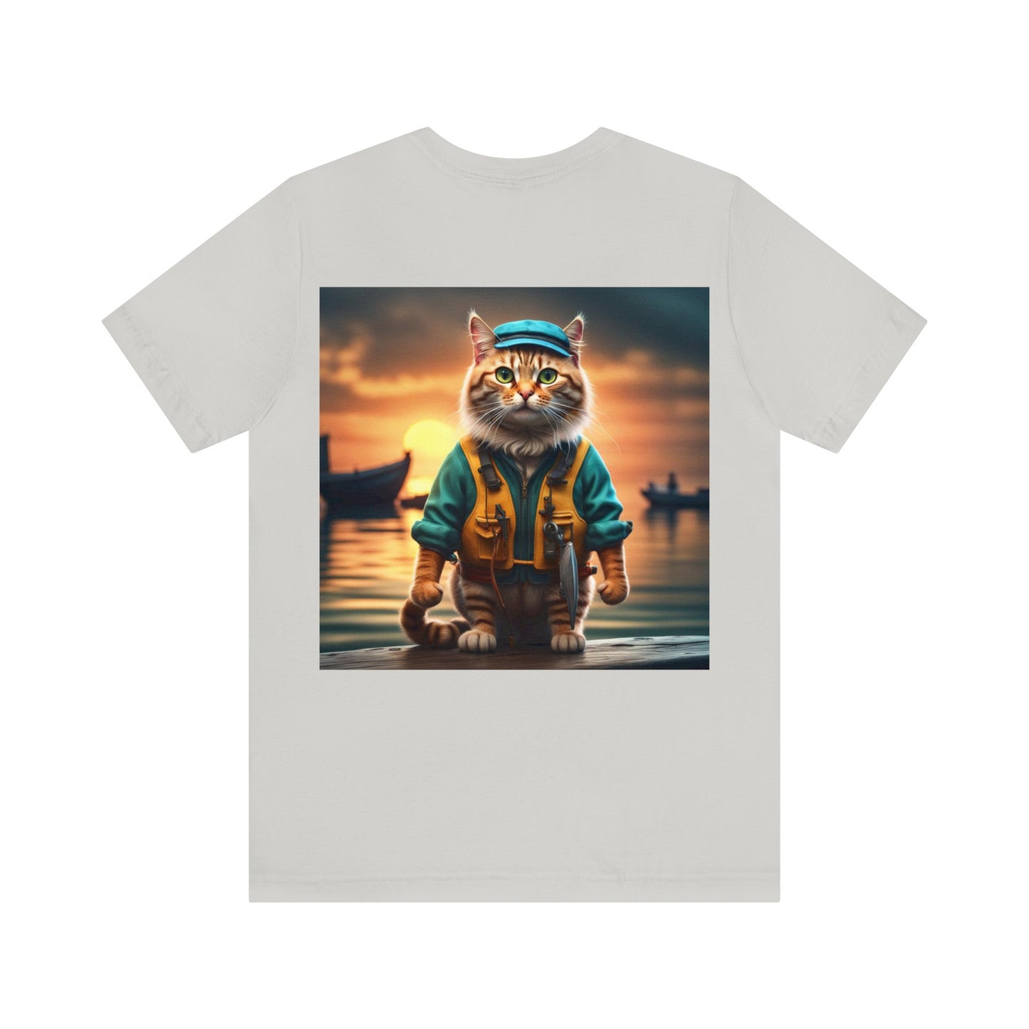 Fisherman Cat Profession NFT Art Unisex Jersey Short Sleeve Tee