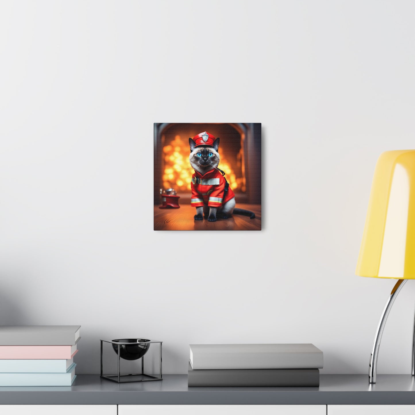 The Fireman Cat Profession NFT Art Canvas Gallery Wraps