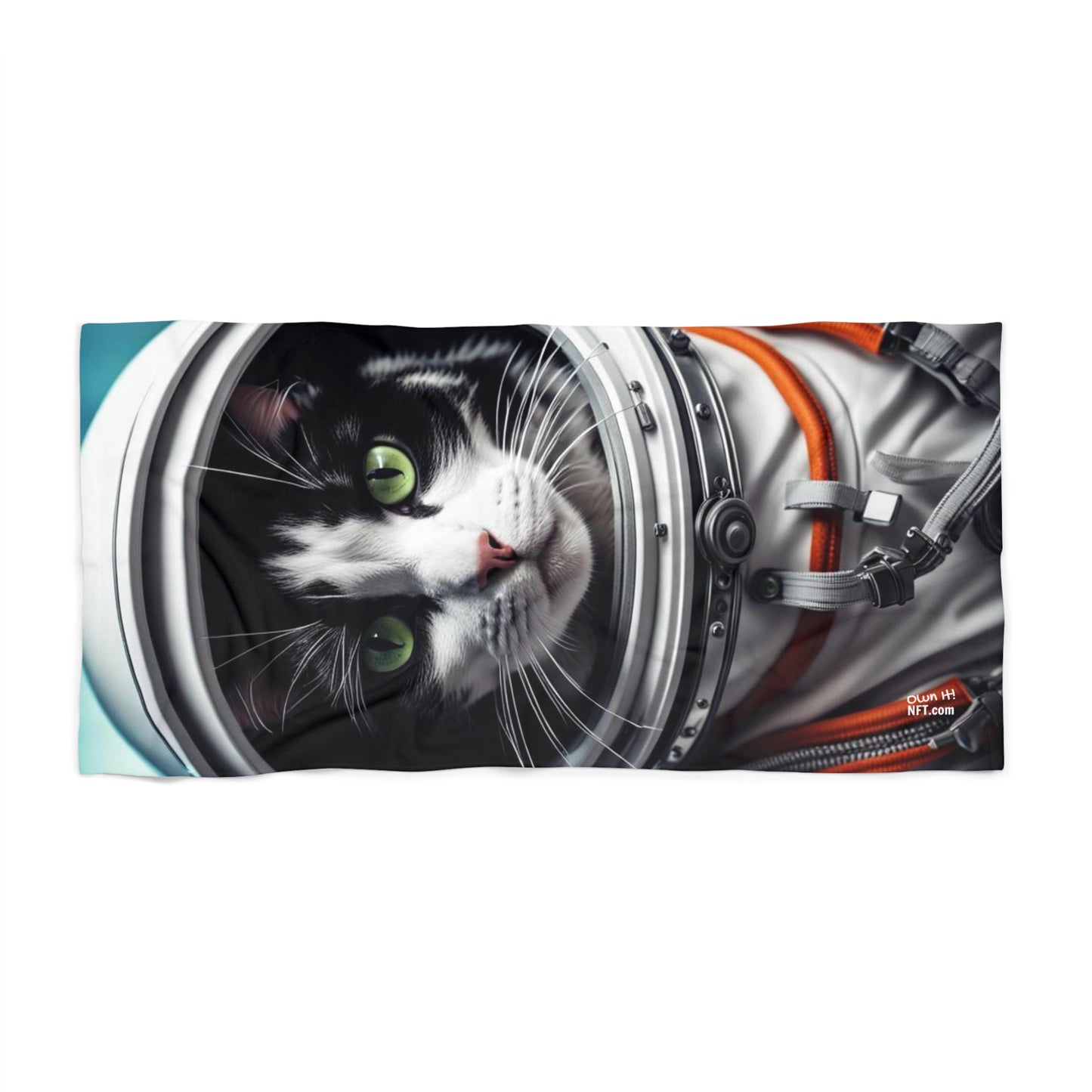 The Astronaut Cat Profession NFT Art Beach Towel