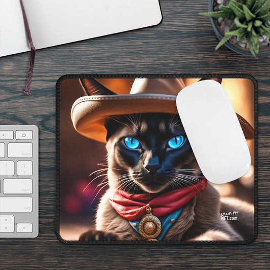 The Cowboy Cat Profession NFT Art Gaming Mouse Pad