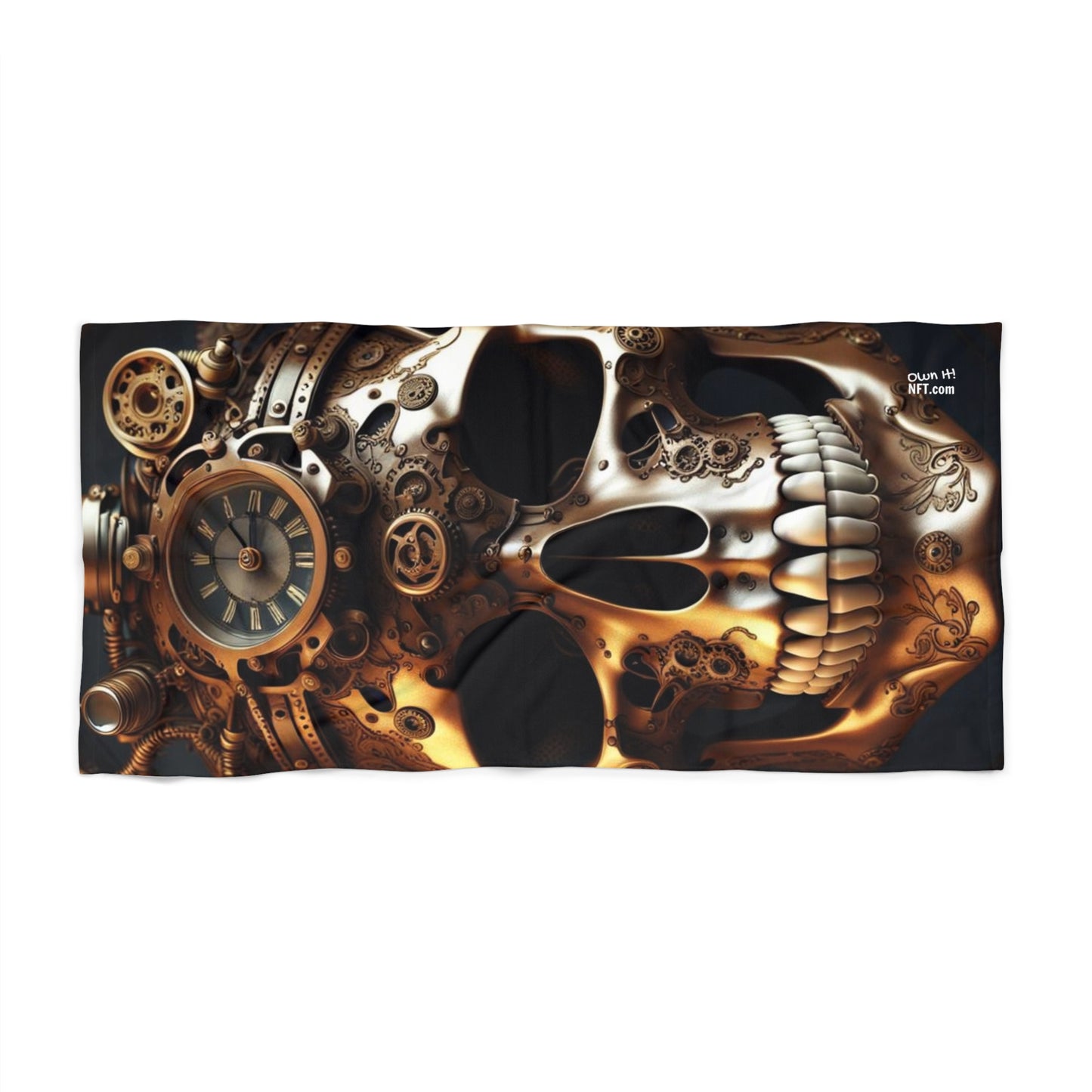 Steampunk Skull NFT Art Beach Towel