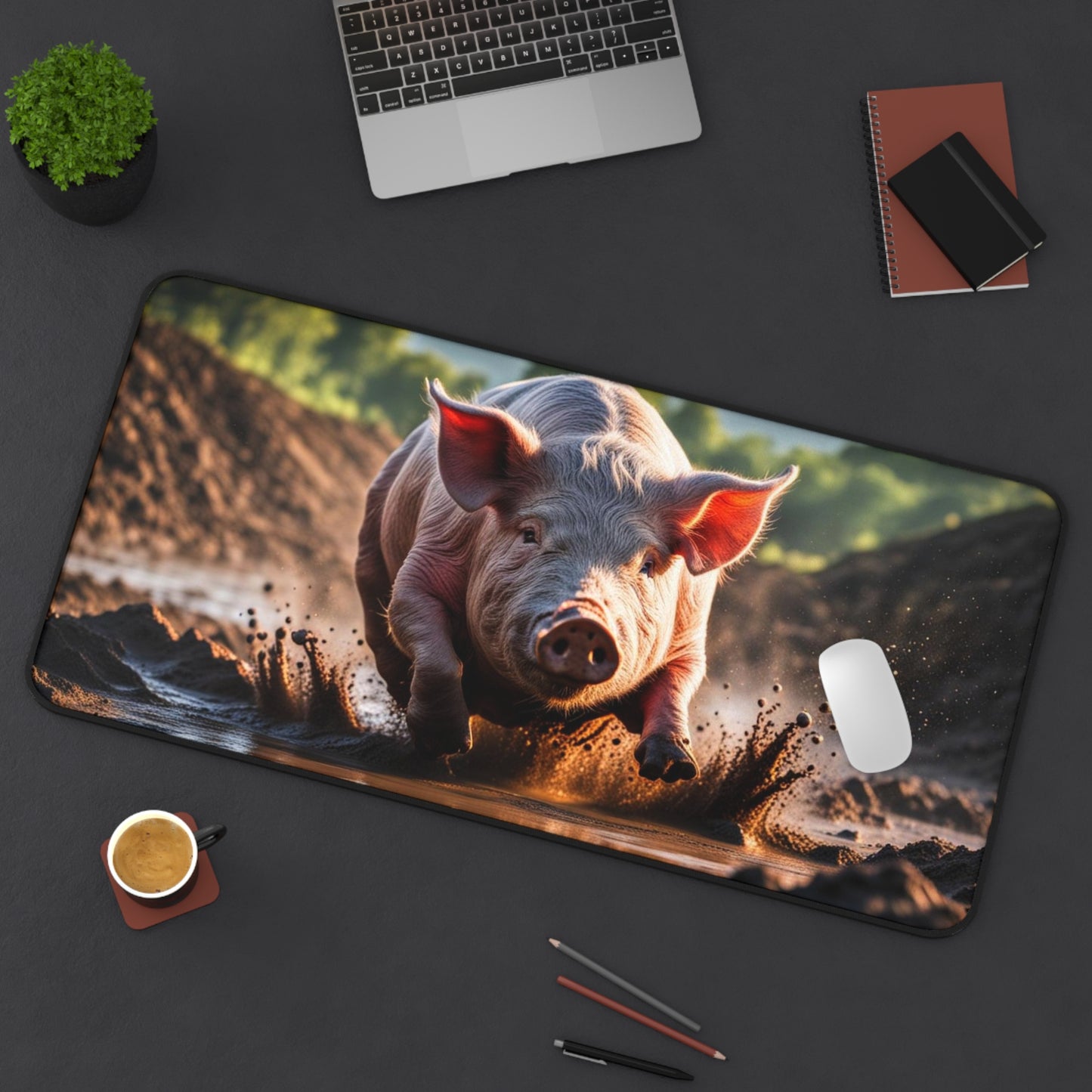 Pig in Mud Desk Mat