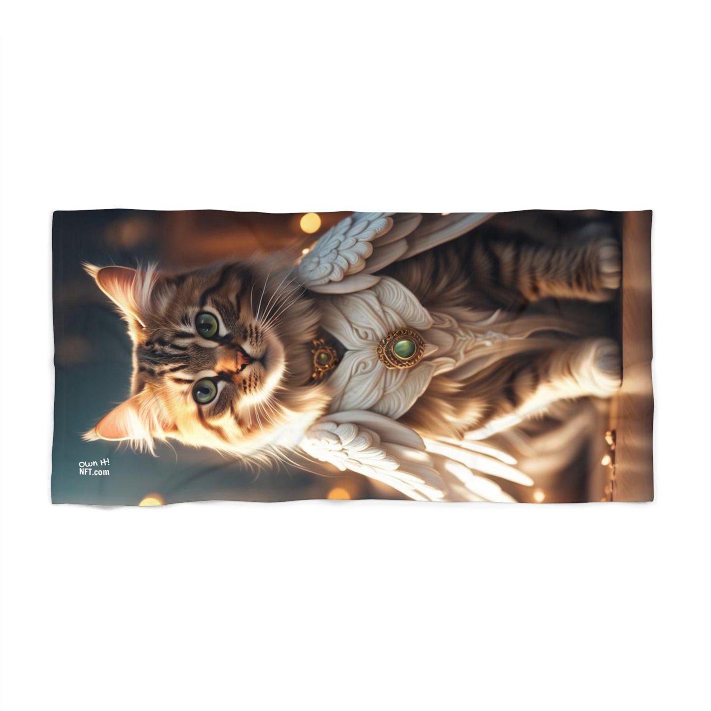 The Angel of Nine Lives Cat Profession NFT Art Beach Towel