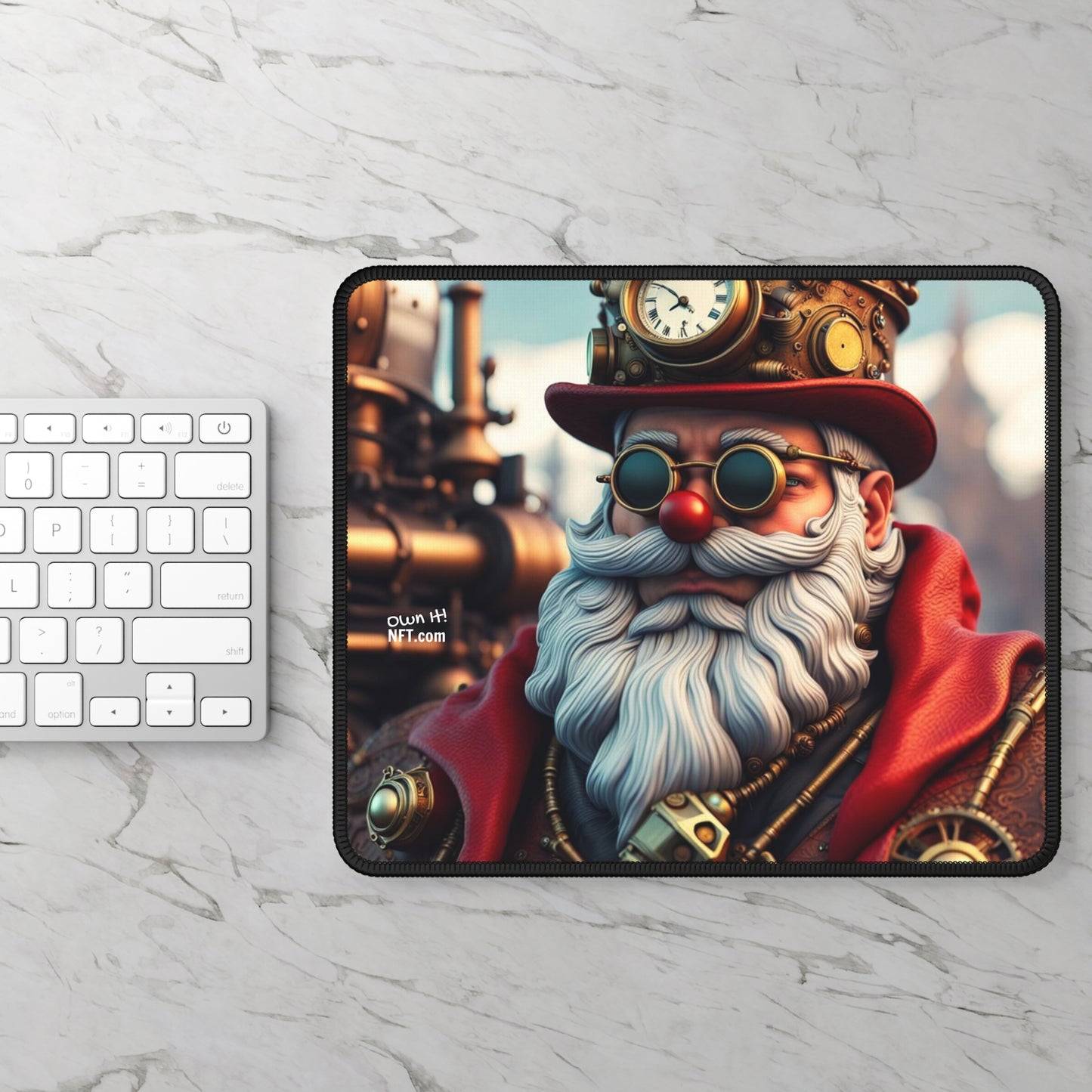 Steampunk Santa Claus NFT Art Gaming Mouse Pad