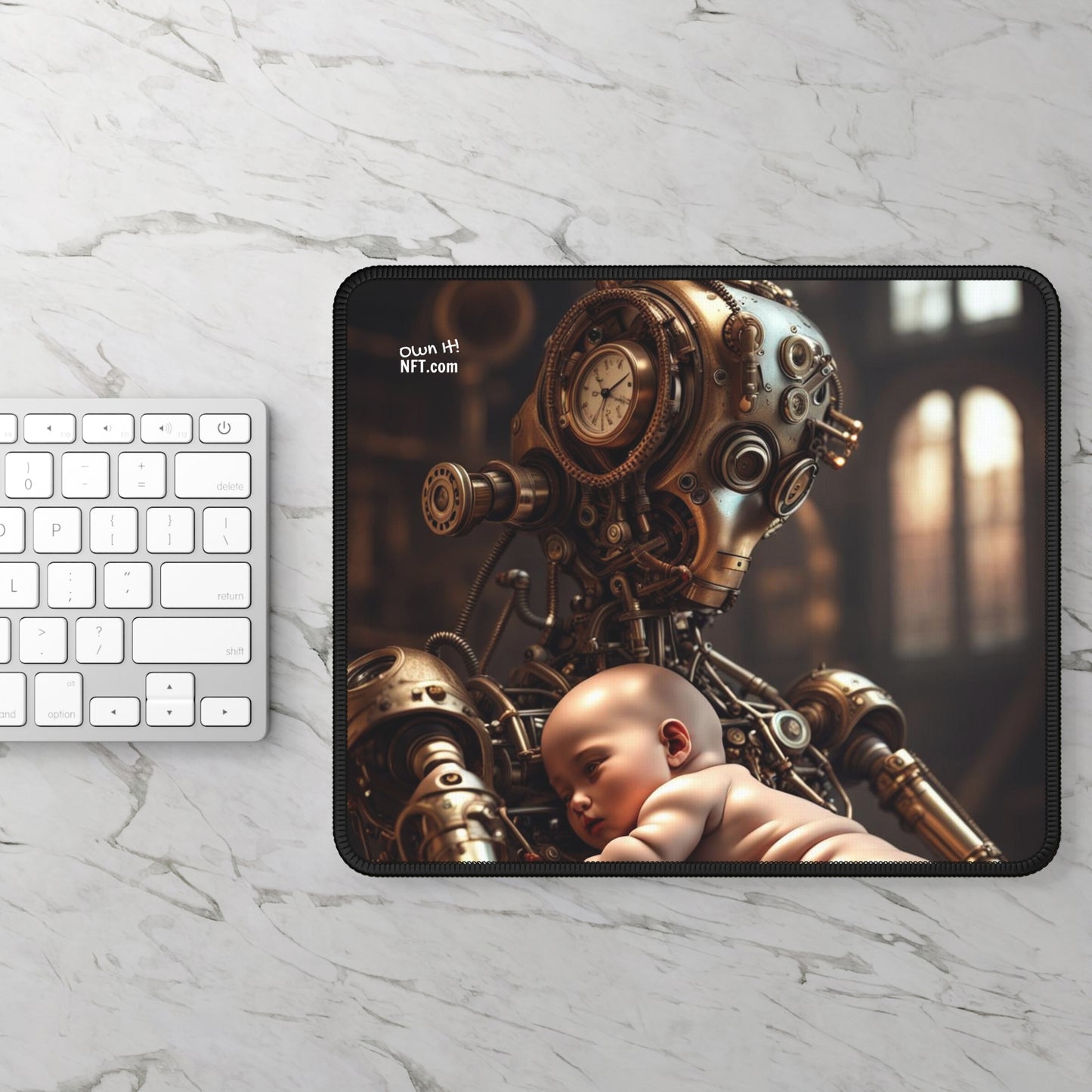 Steampunk Guardian NFT Art Gaming Mouse Pad