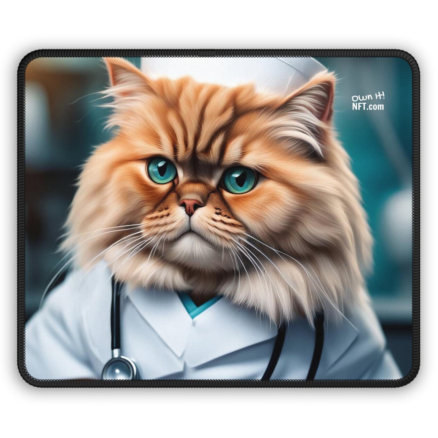 The Nurse Cat Profession NFT Art Gaming Mouse Pad