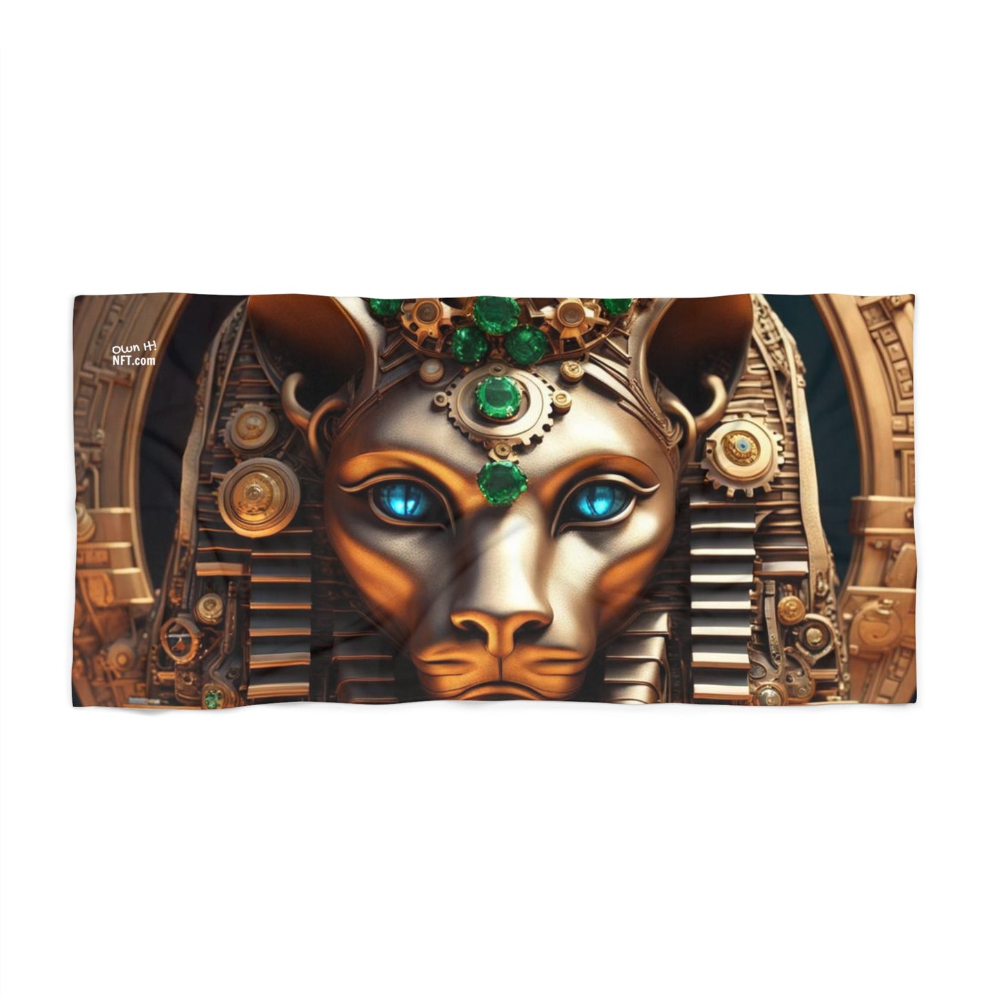 Steampunk Lioness NFT Art Beach Towel