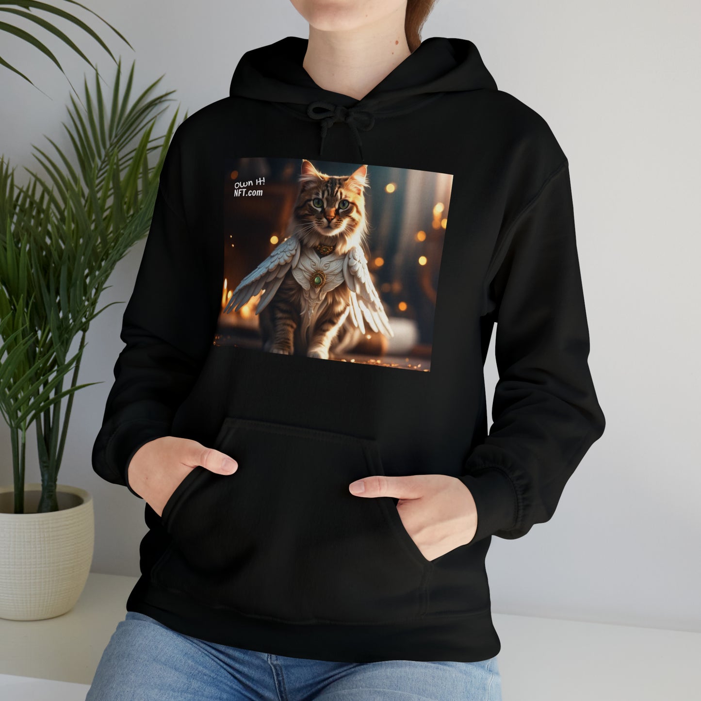 The Angel of Nine Lives Cat Profession NFT Art Unisex Heavy Blend™ Hooded Sweatshirt