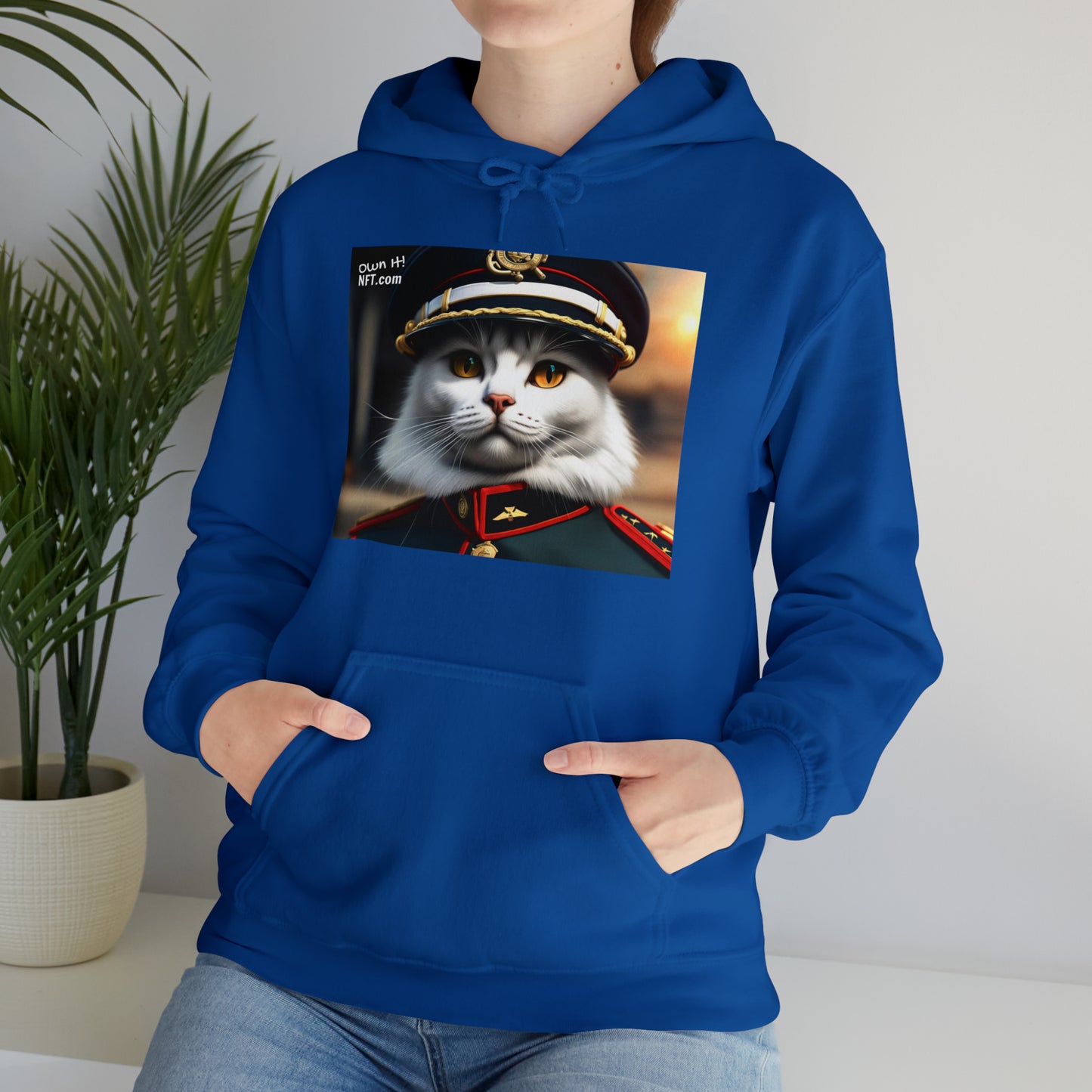 The Officer Cat Profession NFT Art Unisex Heavy Blend™ Hooded Sweatshirt