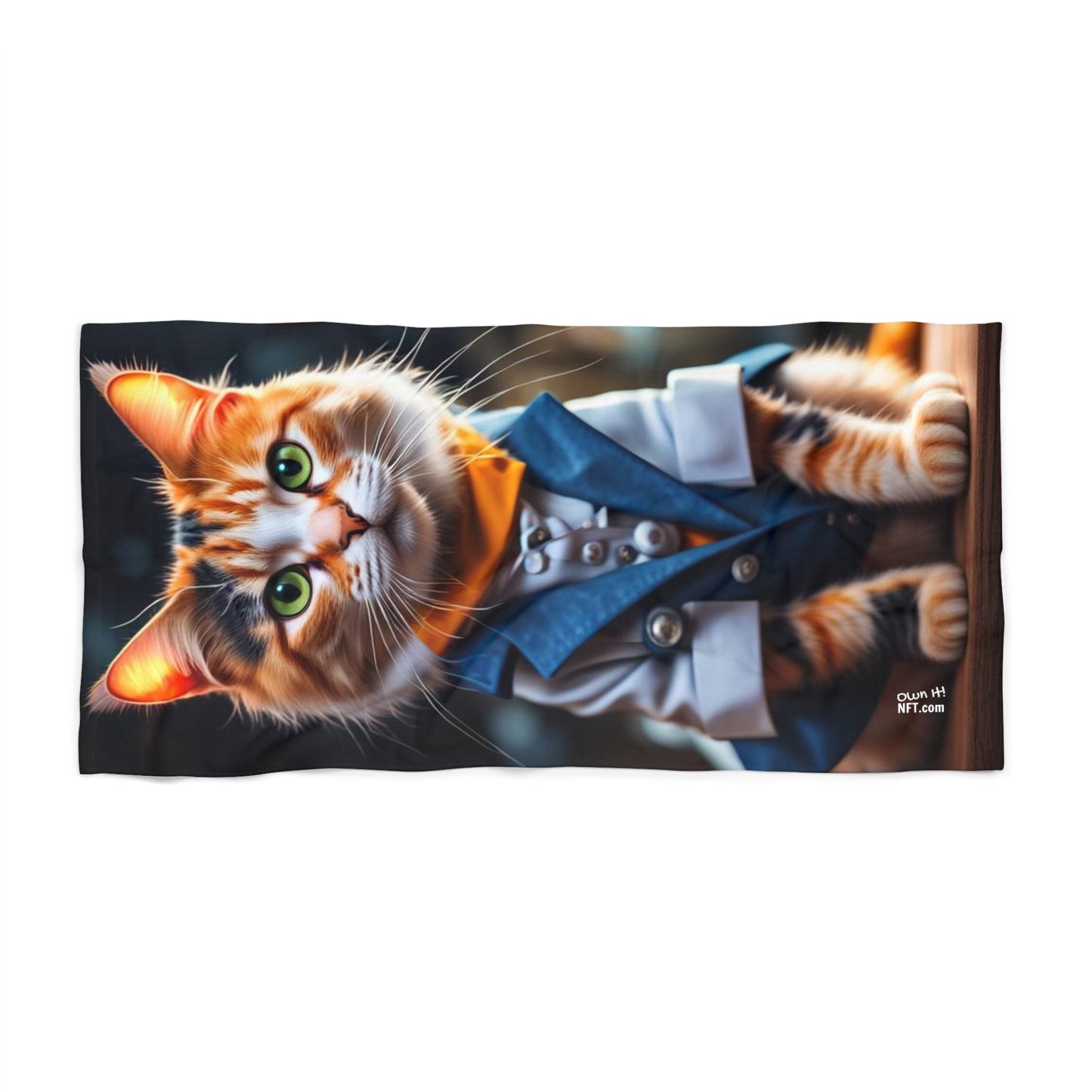 The Scientist Cat Profession NFT Art Beach Towel