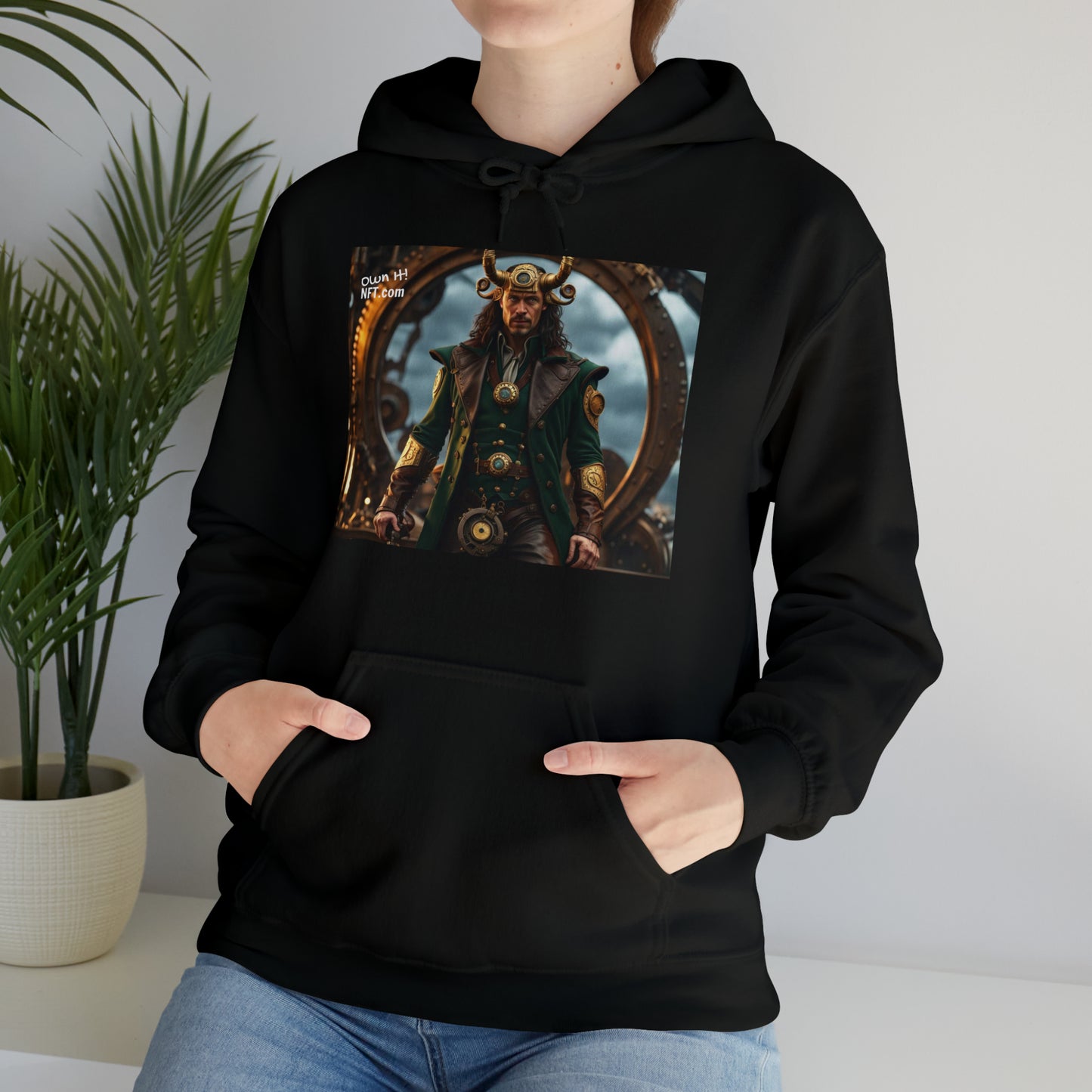 Steampunk Norse God Loki NFT Art Unisex Heavy Blend™ Hooded Sweatshirt