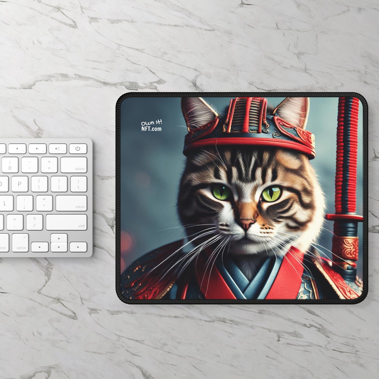 The Samurai Cat Profession NFT Art Gaming Mouse Pad