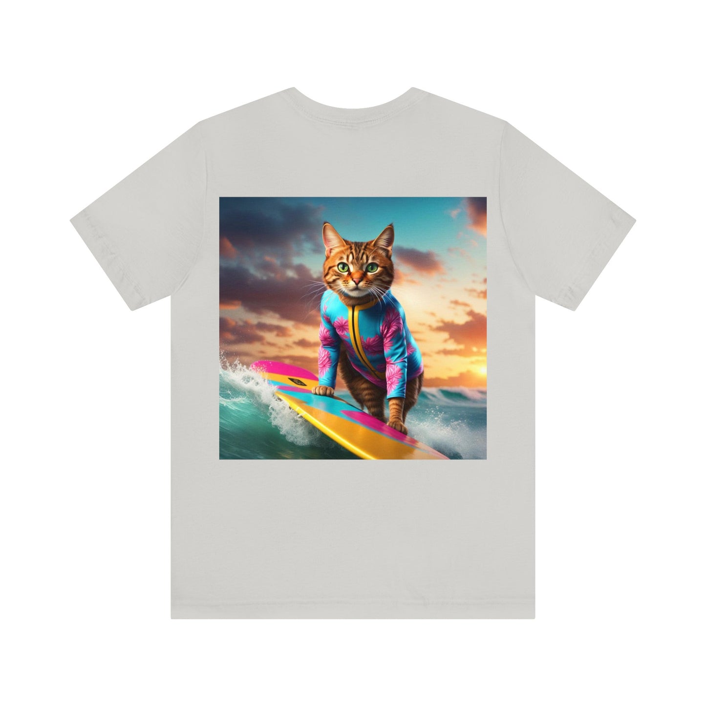 Surf Instructor Cat Profession NFT Art Unisex Jersey Short Sleeve Tee