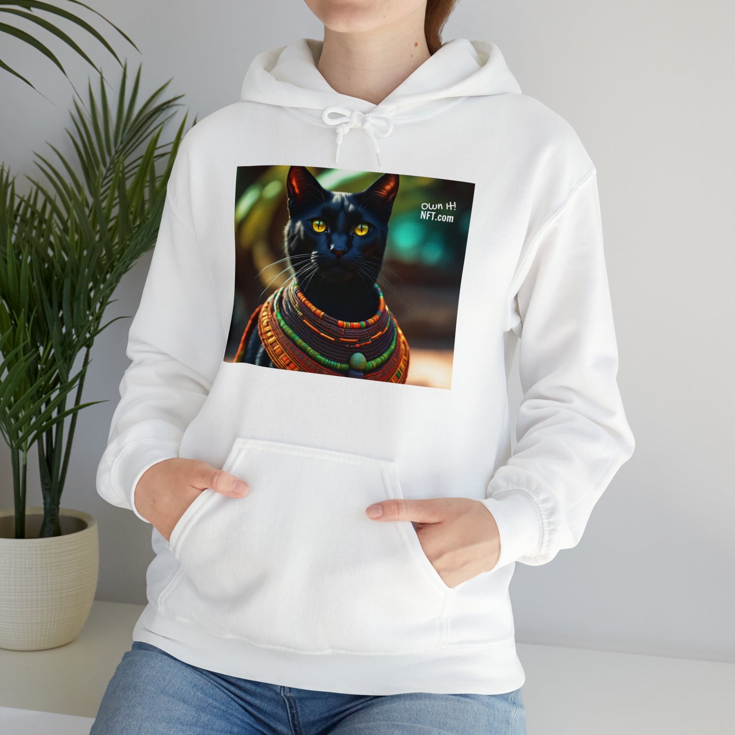 The African Chief Cat Profession NFT Art Unisex Heavy Blend™ Hooded Sweatshirt