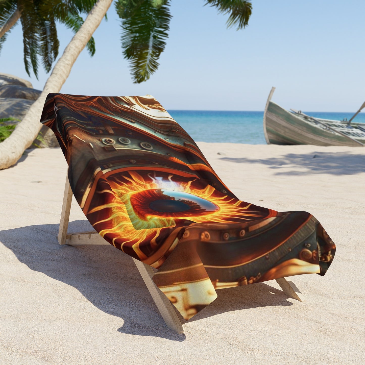 Steampunk Dragon's Eye NFT Art Beach Towel