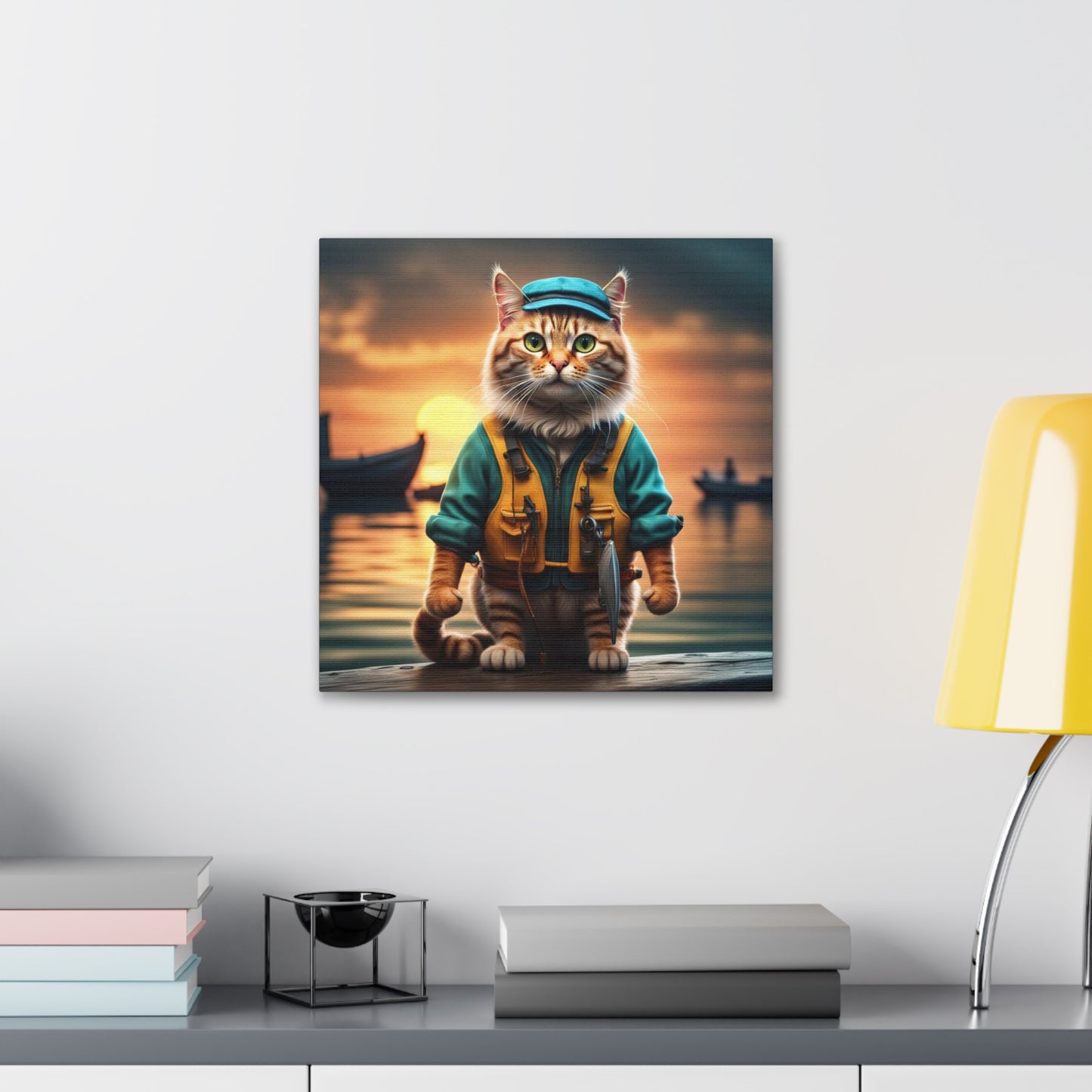 The Fisherman Cat Profession NFT Art Canvas Gallery Wraps