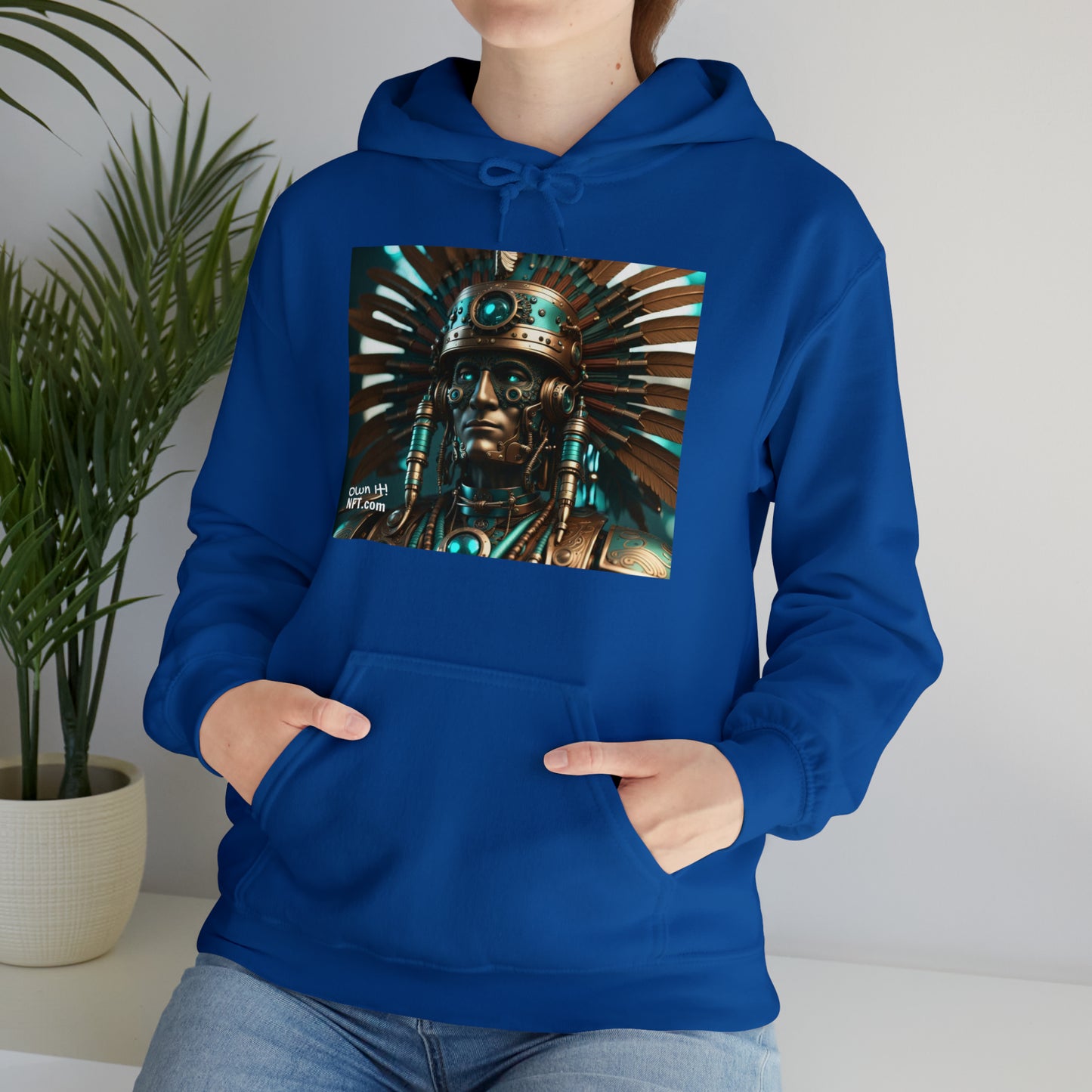 Steampunk American Indian Chief NFT Art Unisex Heavy Blend™ Hooded Sweatshirt