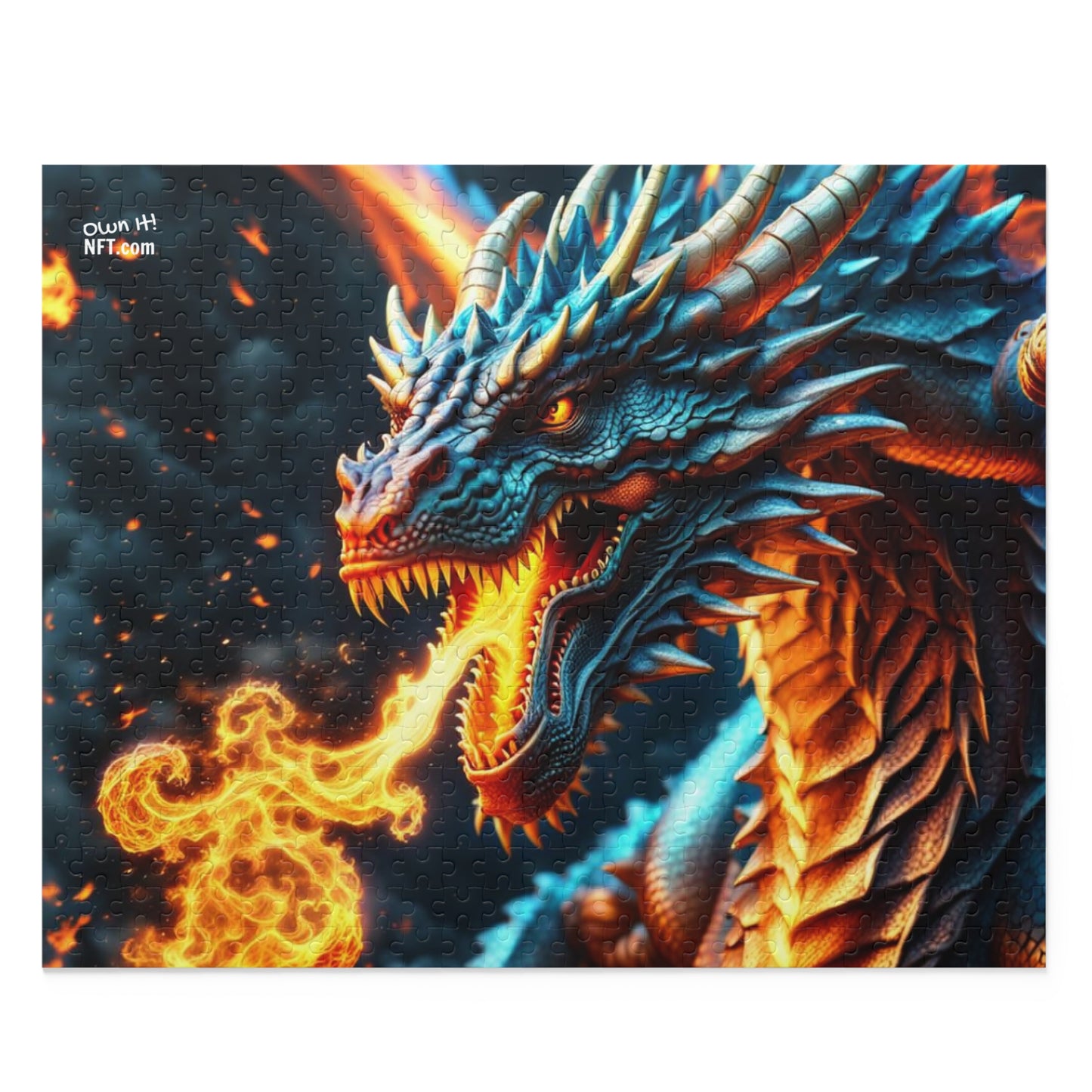 Fan Inspired Fire-Breathing Dragon NFT Art Collection Puzzle (120, 252, 500-Piece)