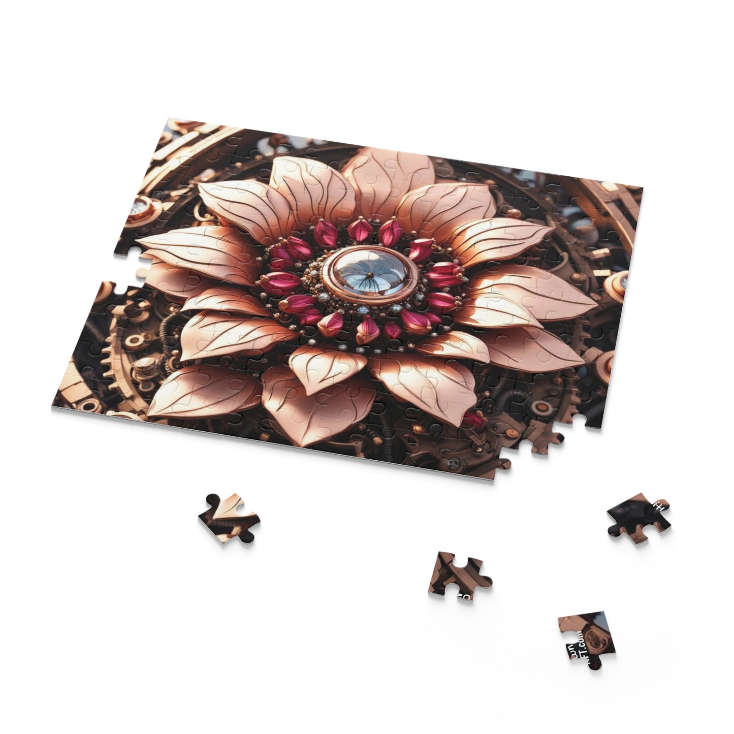 Steampunk Dahlia Flower NFT Art Collection Puzzle (120, 252, 500-Piece)