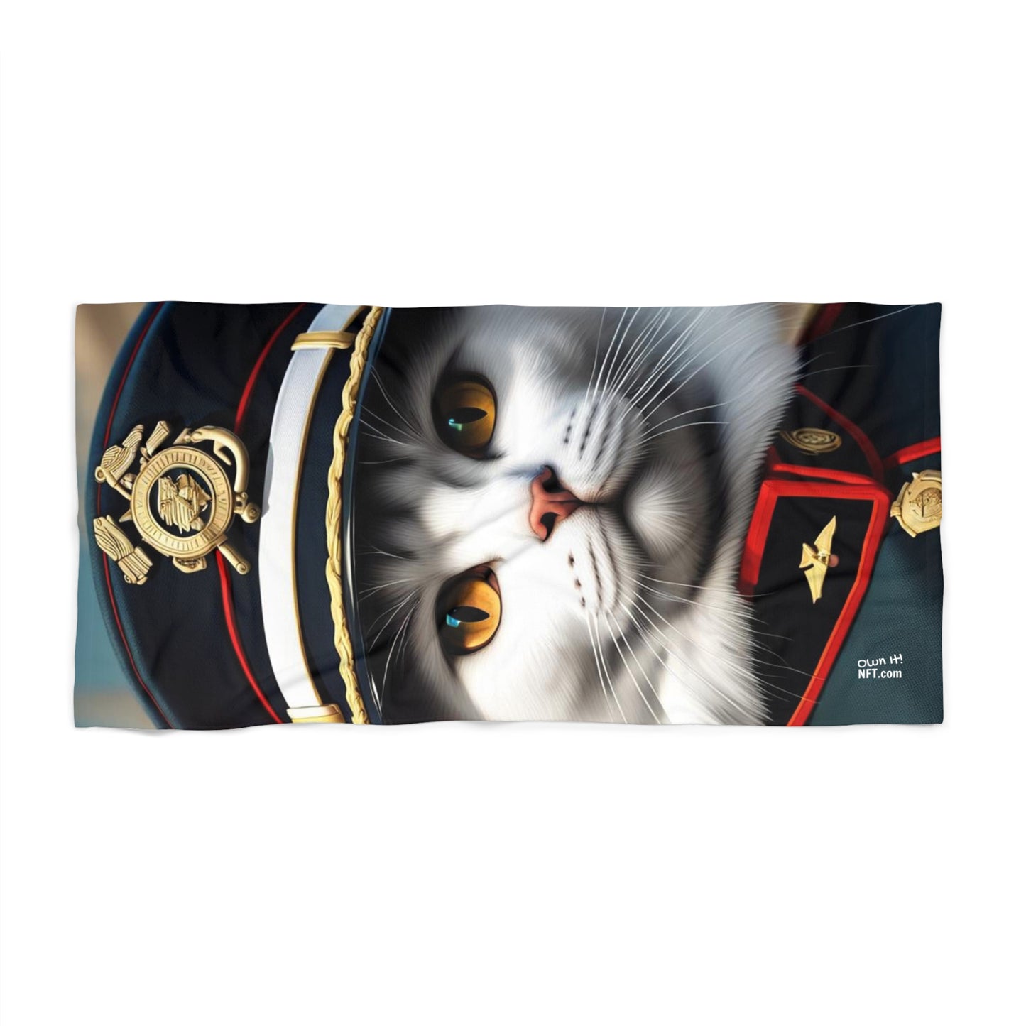 The Officer Cat Profession NFT Art Beach Towel