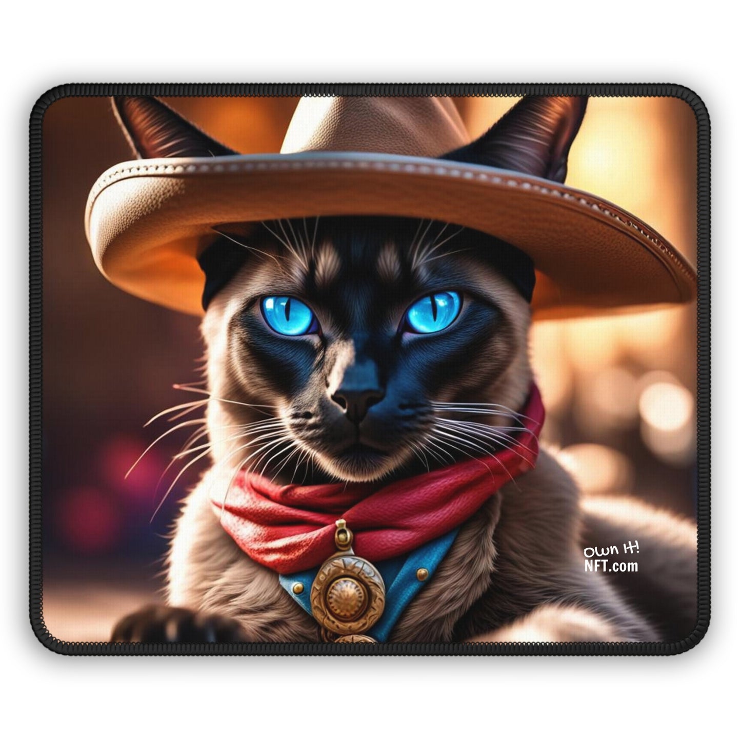 The Cowboy Cat Profession NFT Art Gaming Mouse Pad