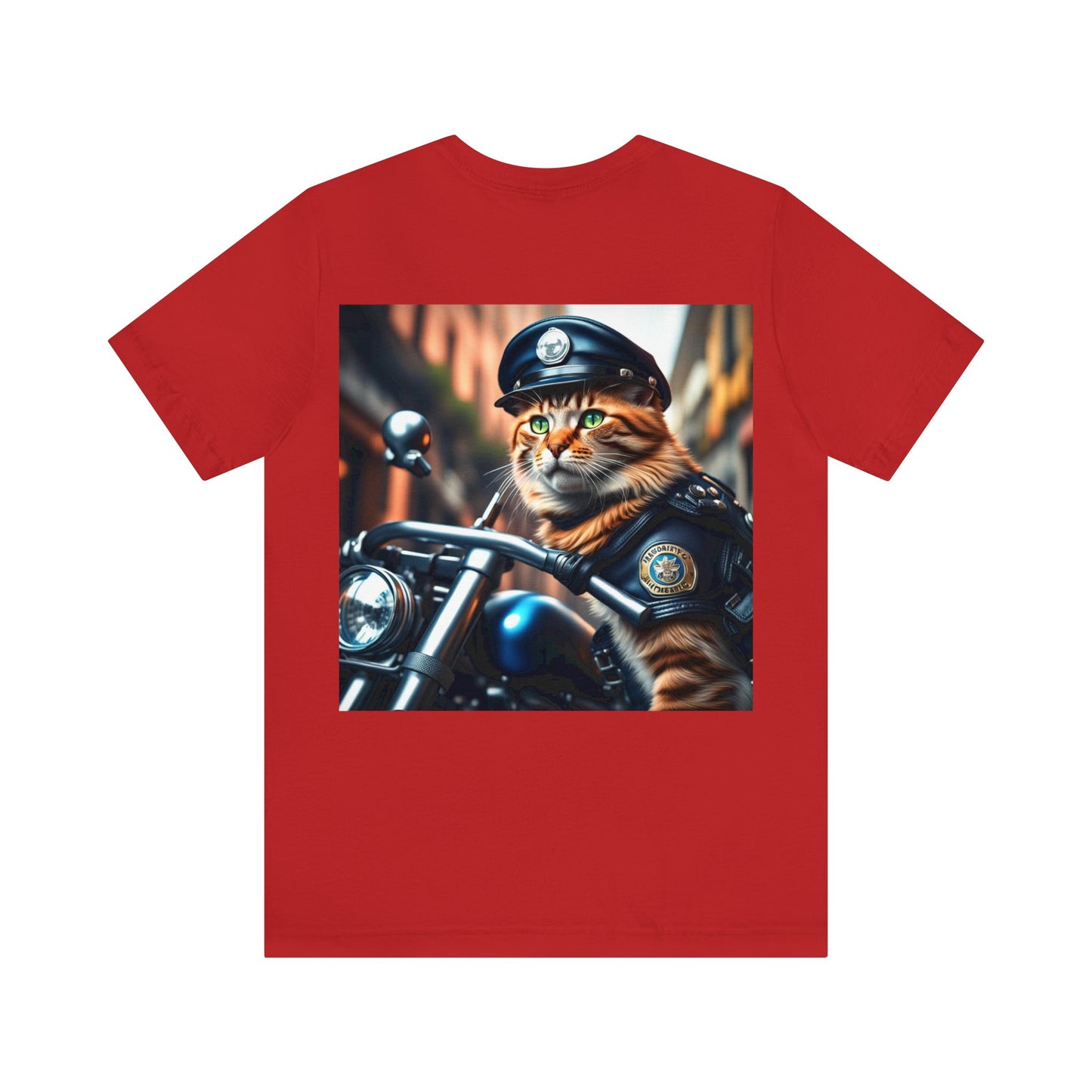 Police Officer Cat Profession NFT Art Unisex Jersey Short Sleeve Tee