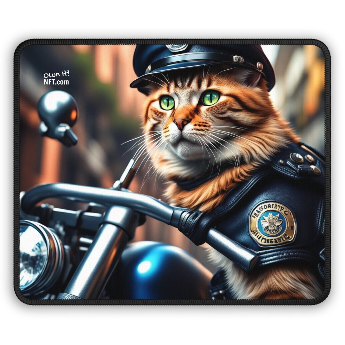 The Police Officer Cat Profession NFT Art Gaming Mouse Pad