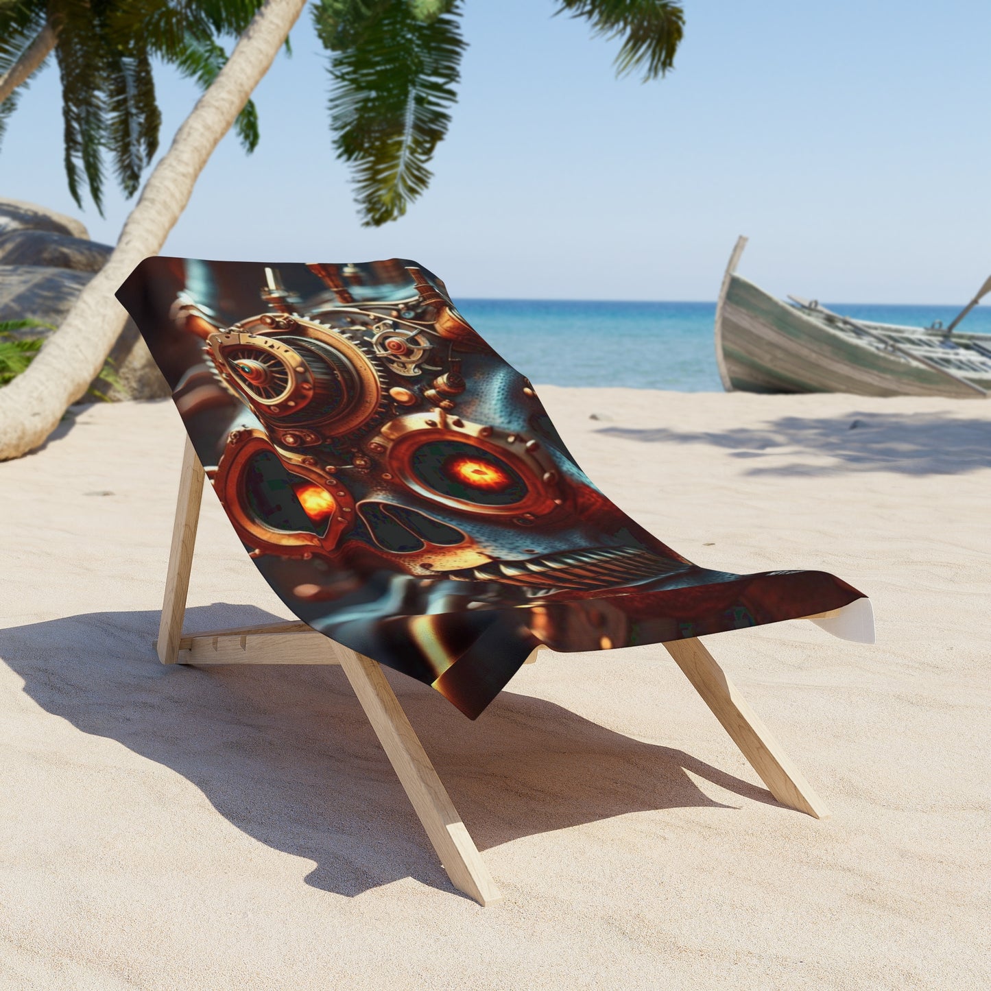 Steampunk Devil NFT Art Beach Towel