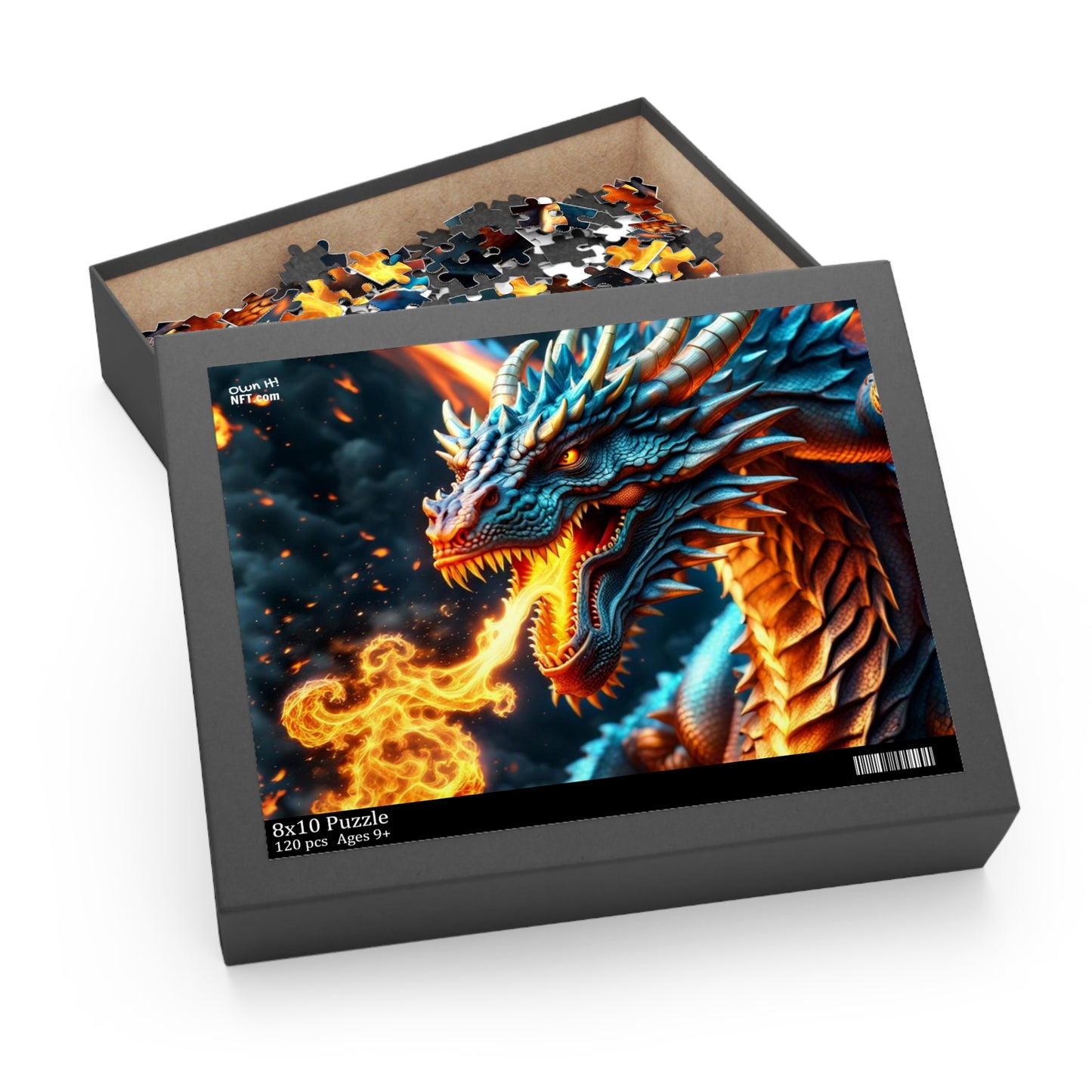 Fan Inspired Fire-Breathing Dragon NFT Art Collection Puzzle (120, 252, 500-Piece)