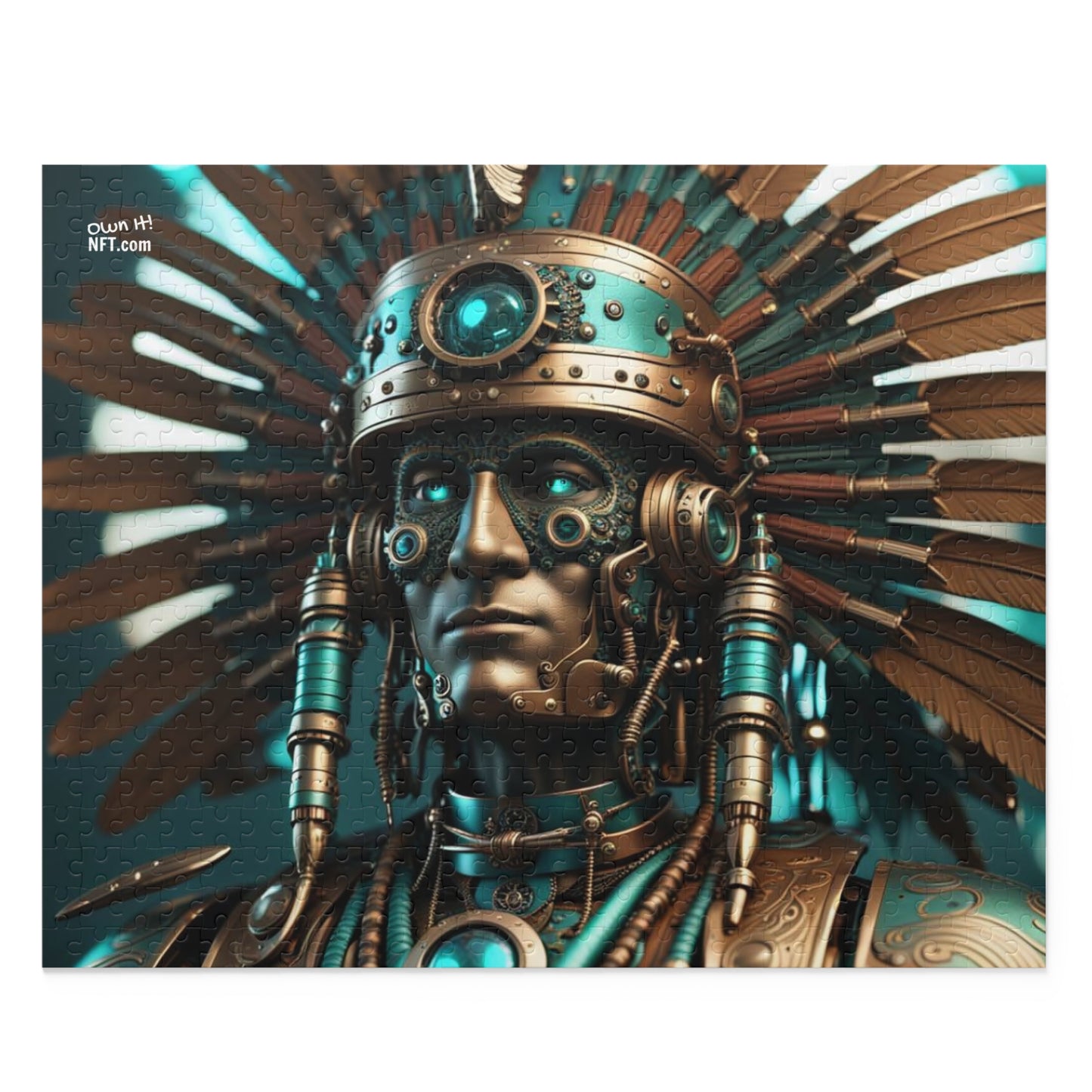 Steampunk American Indian Chief NFT Art Collection Puzzle (120, 252, 500-Piece)