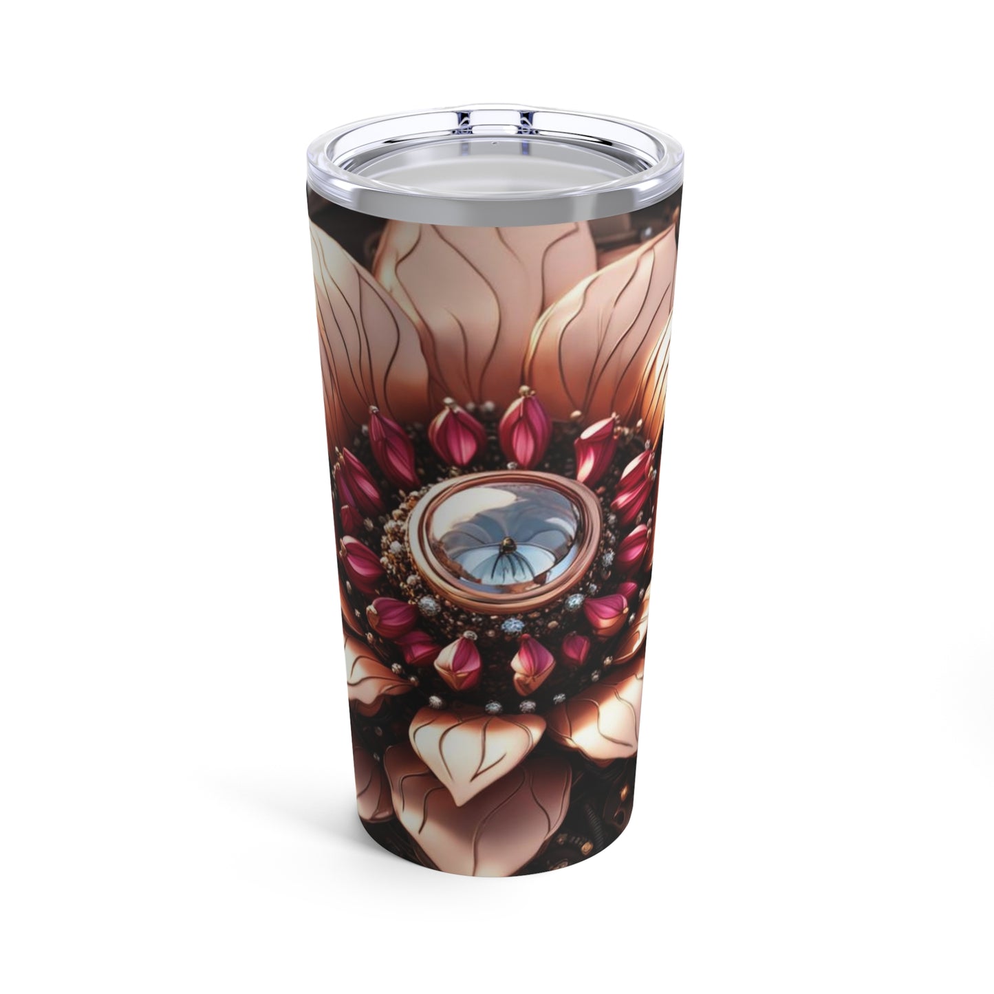 Steampunk Dahlia Flower NFT Art Tumbler 20oz