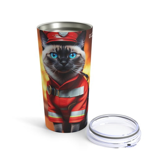 The Fireman Cat Profession NFT Art Tumbler 20oz