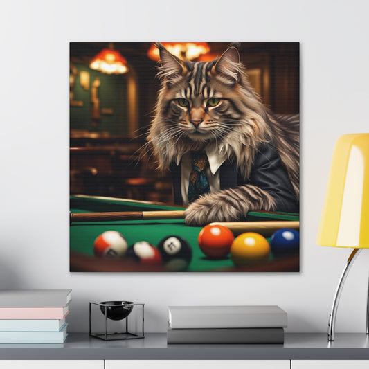 The Pool Shark Cat Profession NFT Art Canvas Gallery Wraps