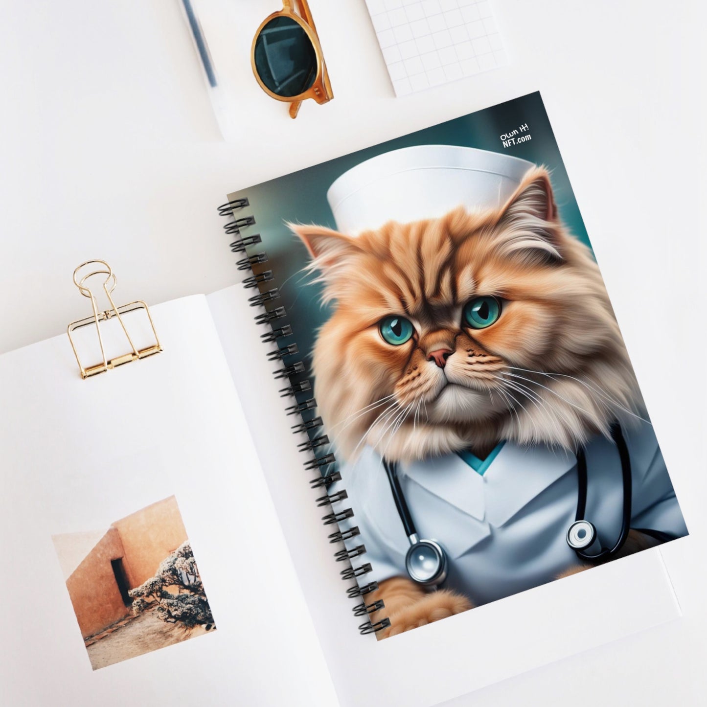 The Nurse Cat Profession NFT Art Spiral Notebook - Ruled Line