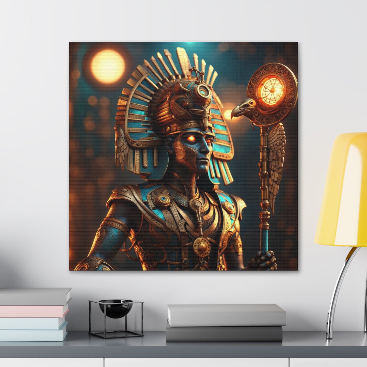 Steampunk Egyptian God Horus NFT Art Canvas Gallery Wraps