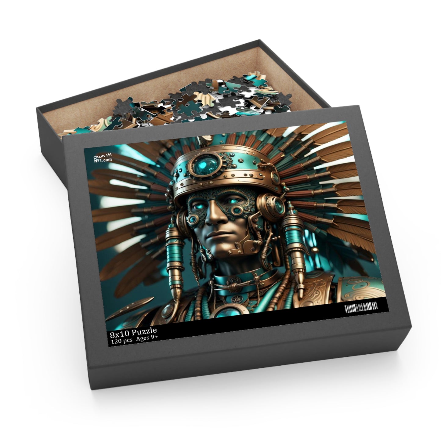 Steampunk American Indian Chief NFT Art Collection Puzzle (120, 252, 500-Piece)