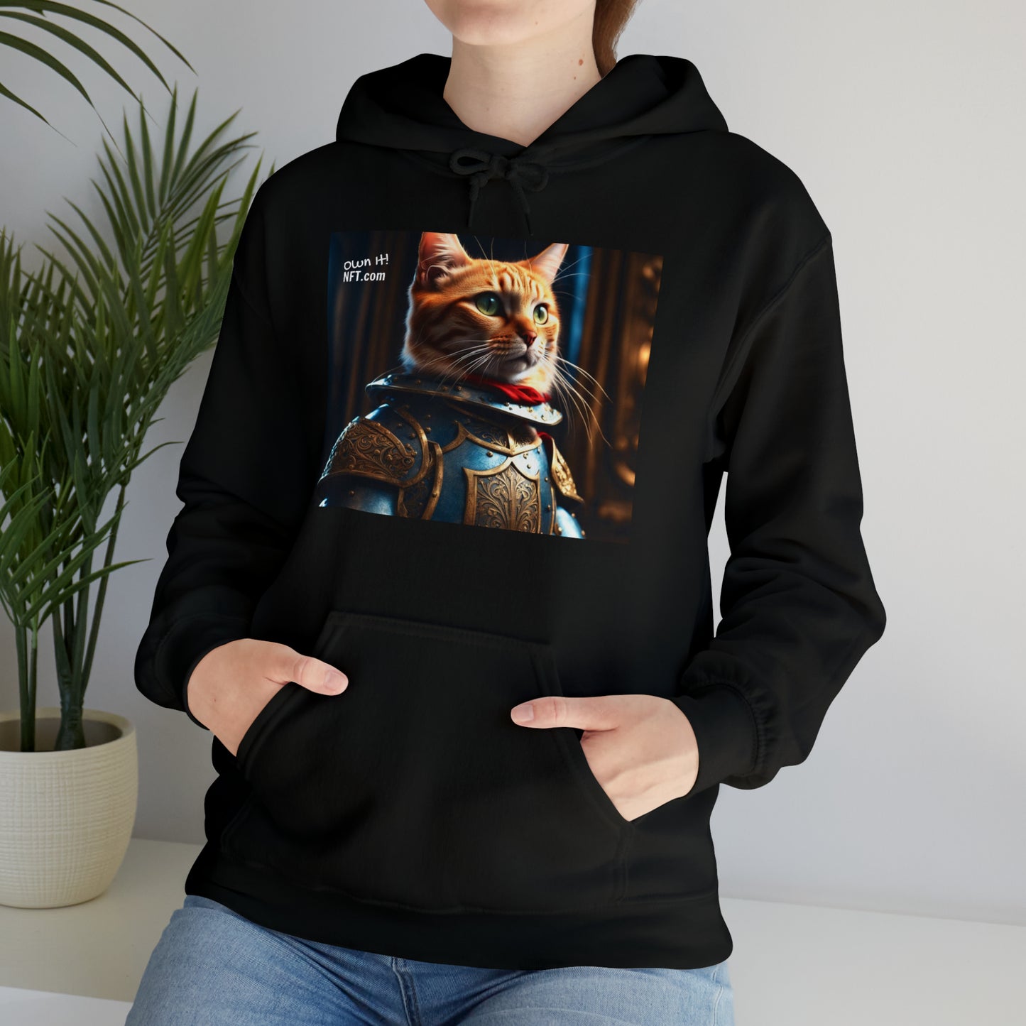 The Knight of the Round Table Cat Profession NFT Art Unisex Heavy Blend™ Hooded Sweatshirt