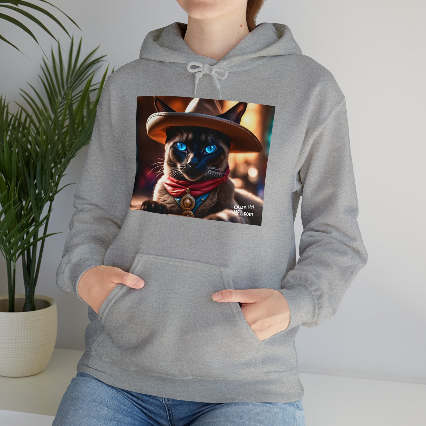 The Cowboy Cat Profession NFT Art Unisex Heavy Blend™ Hooded Sweatshirt