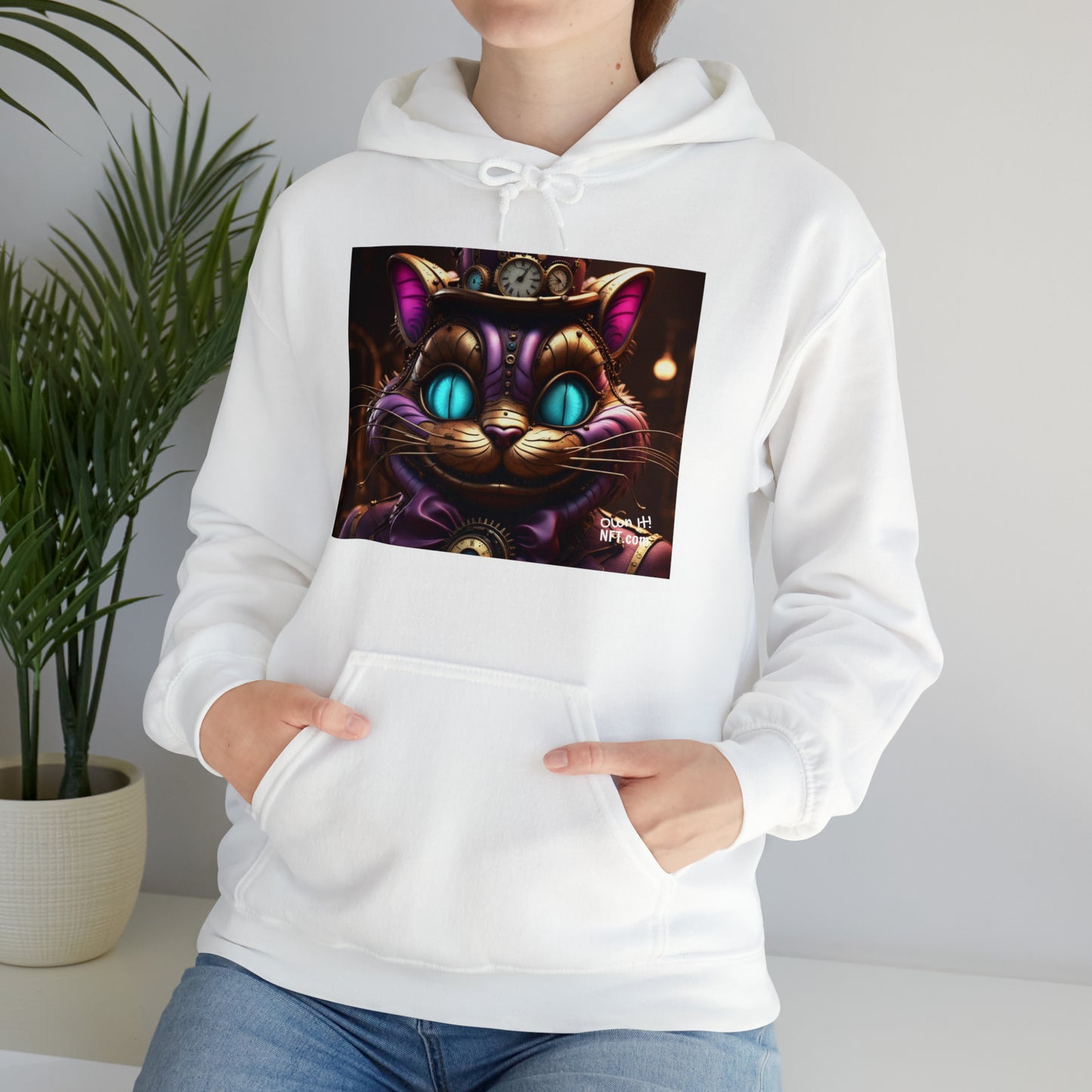 Steampunk Cat NFT Art Unisex Heavy Blend™ Hooded Sweatshirt