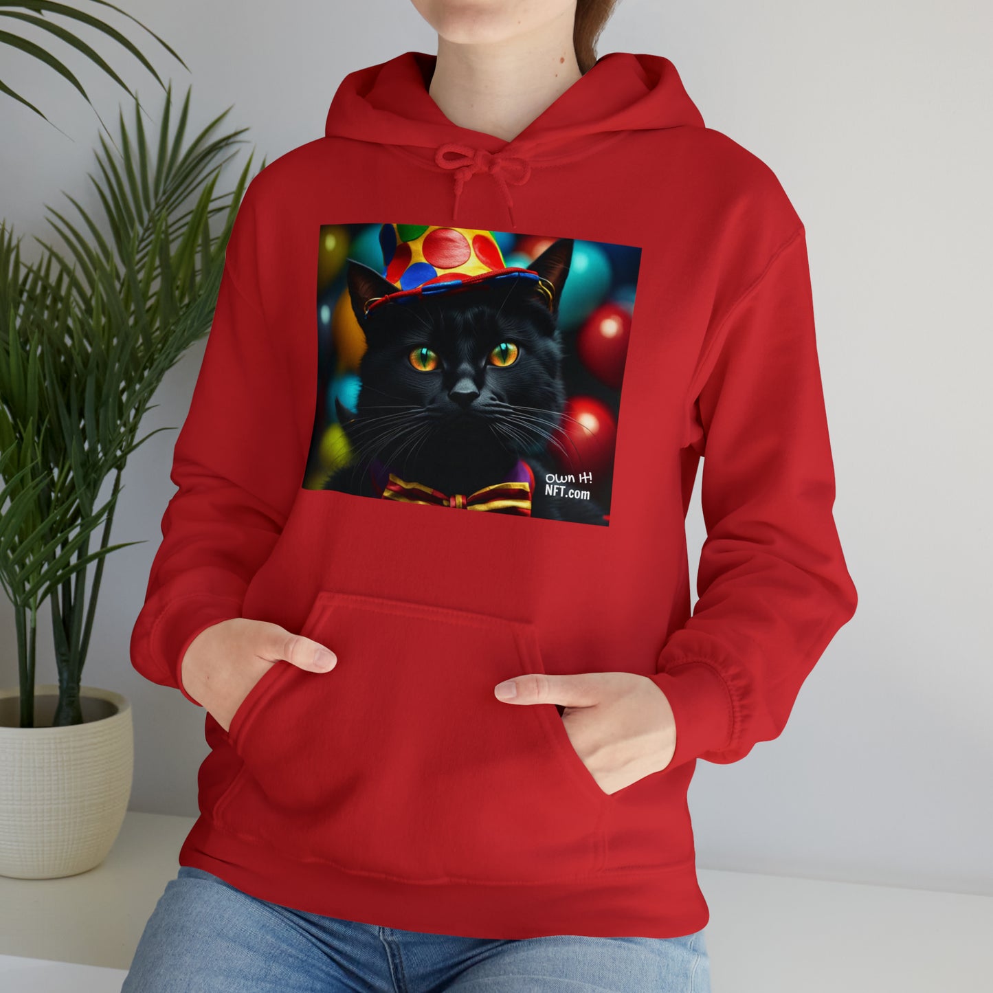 The Circus Clown Cat Profession NFT Art Unisex Heavy Blend™ Hooded Sweatshirt