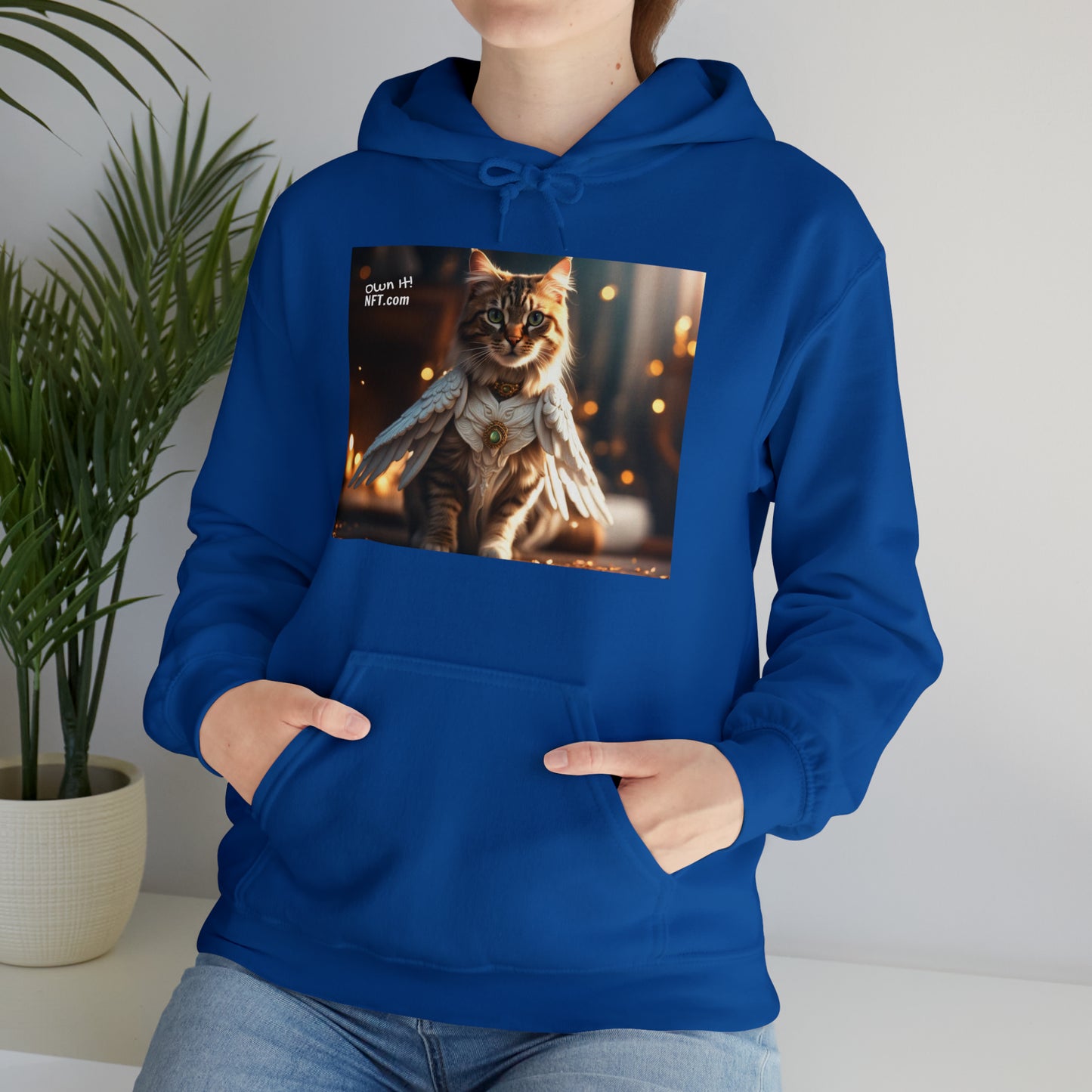 The Angel of Nine Lives Cat Profession NFT Art Unisex Heavy Blend™ Hooded Sweatshirt