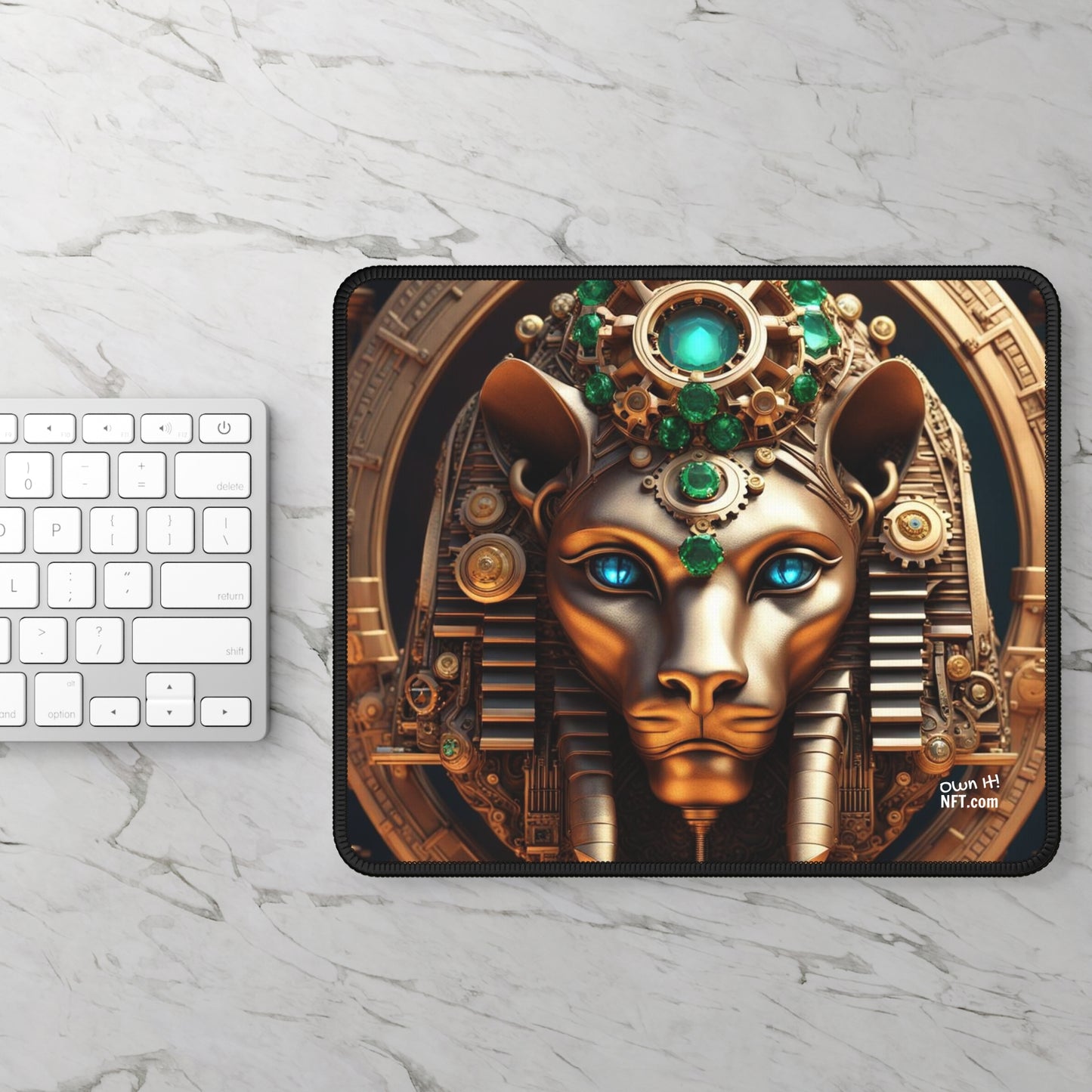 Steampunk Lioness NFT Art Gaming Mouse Pad