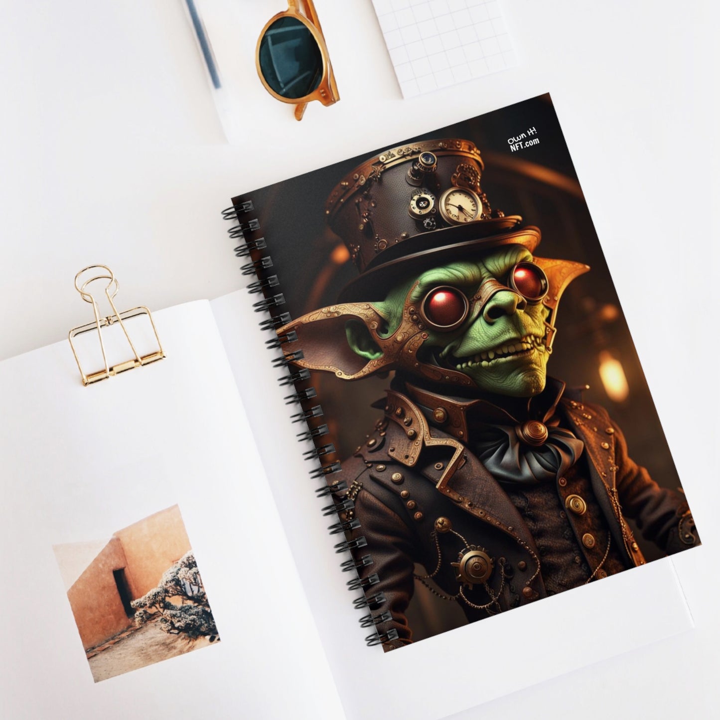 Steampunk Goblin NFT Art Spiral Notebook - Ruled Line