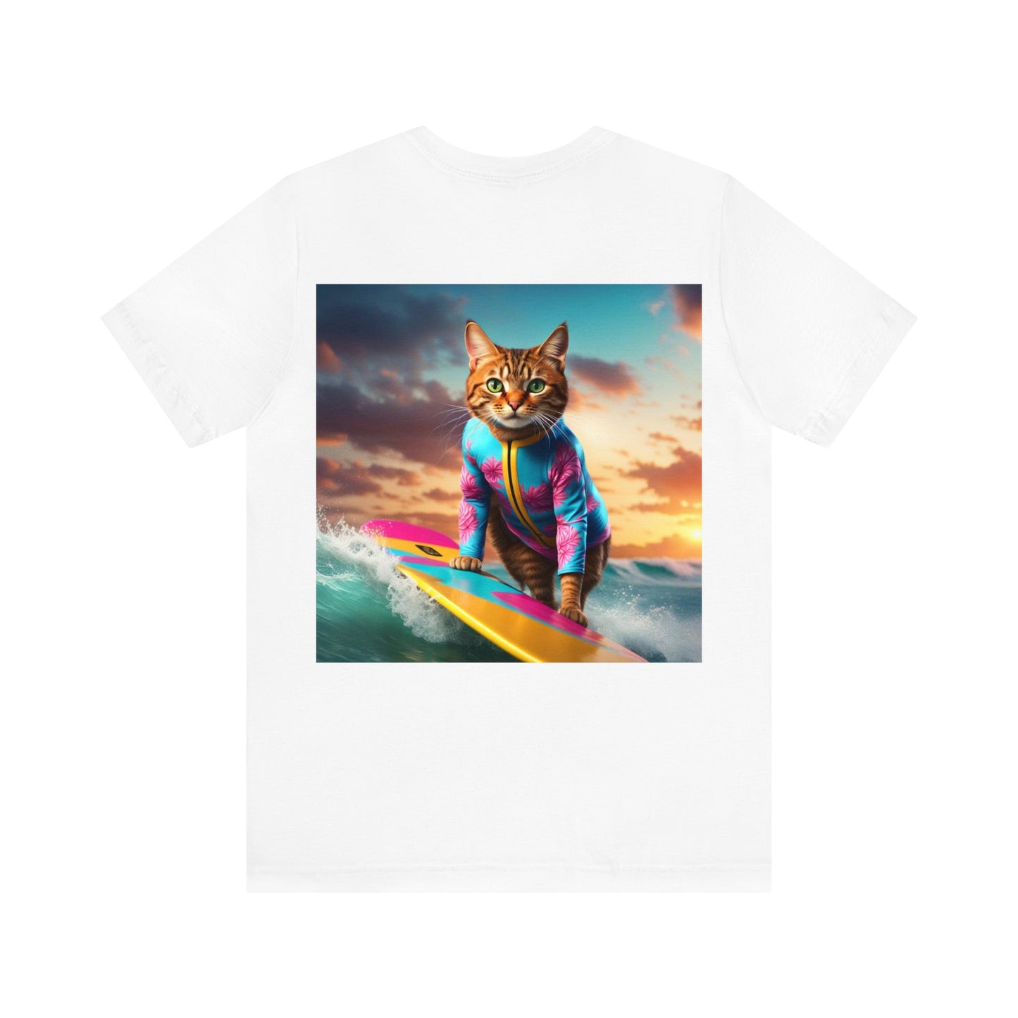 Surf Instructor Cat Profession NFT Art Unisex Jersey Short Sleeve Tee